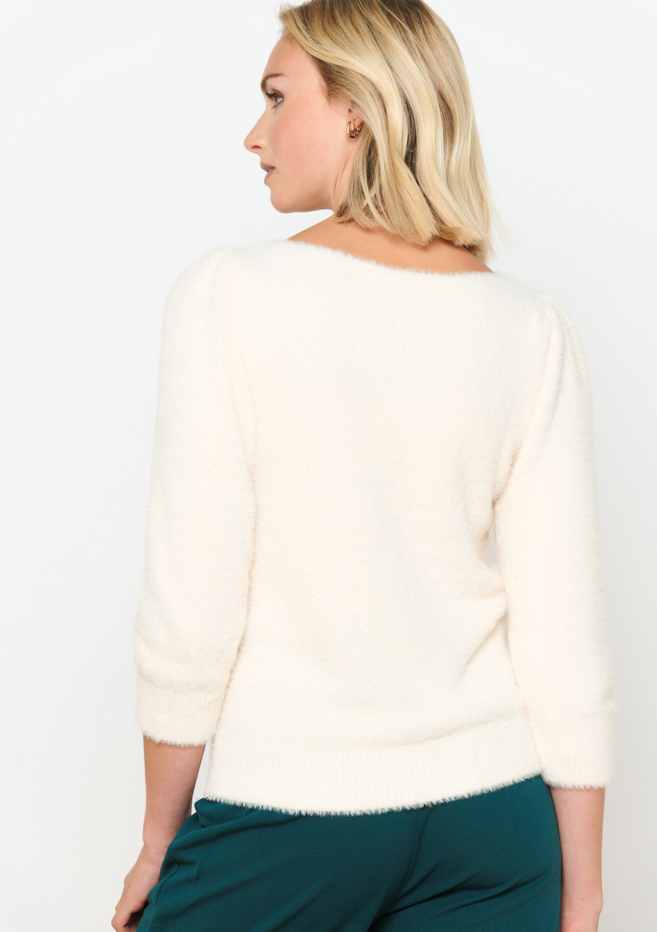 Eyelash pullover - BLACK - 04006362