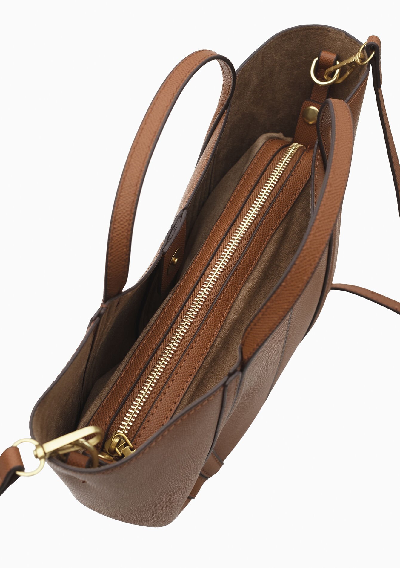 Gestructureerde totebag - CAMEL CINNAMON - 14001996_3835