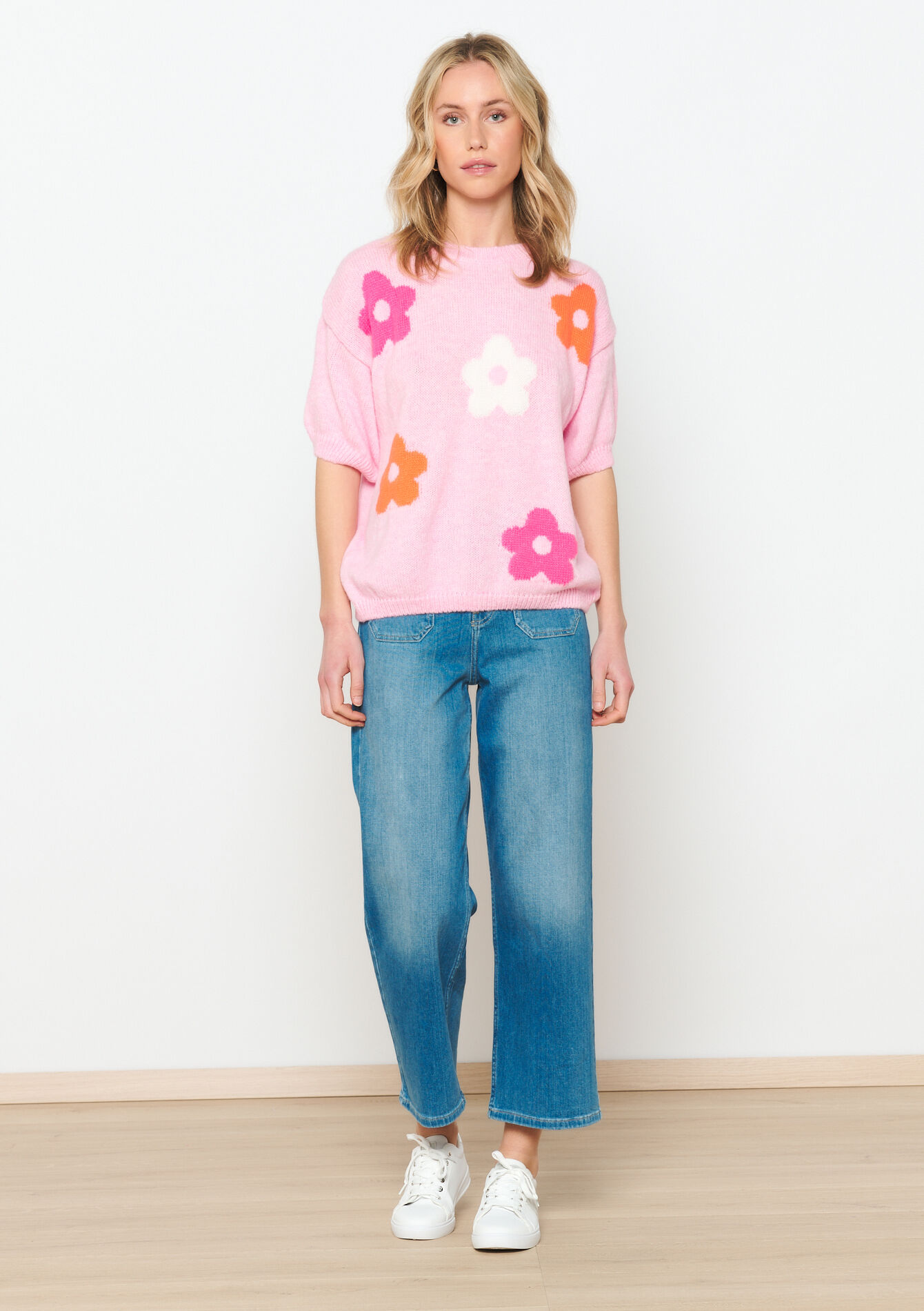Pullover with floral pattern, Pullover with floral pattern - PINK BUBBLEGUM - 04006476_1477