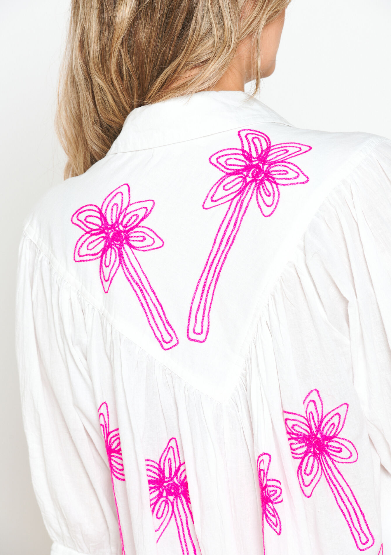 Oversized hemd met borduursel, Oversized hemd met borduursel - OPTICAL WHITE - 05702445_1019