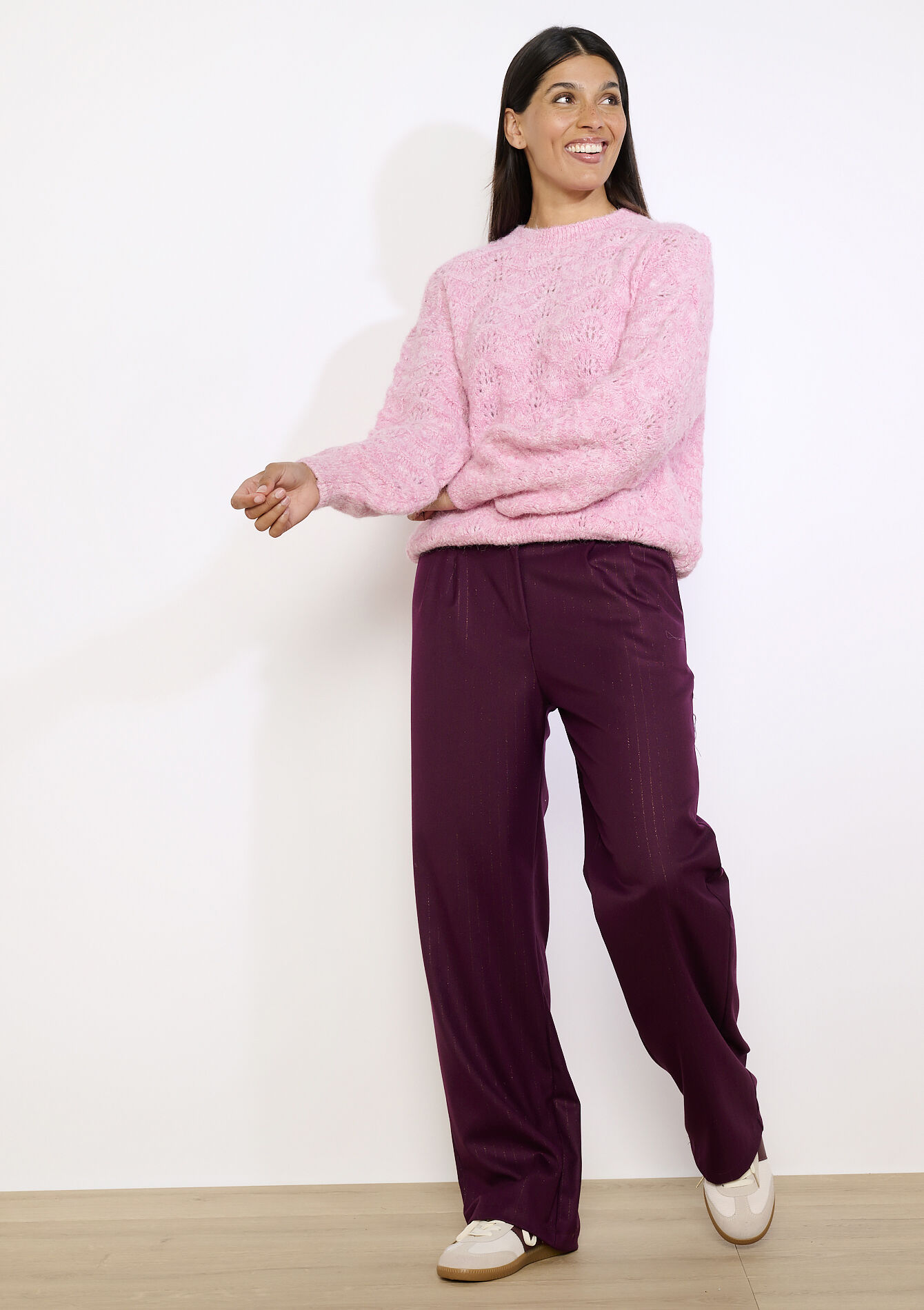 Zachte trui met textuur, Zachte trui met textuur - LIGHT PINK - 04007095_1303