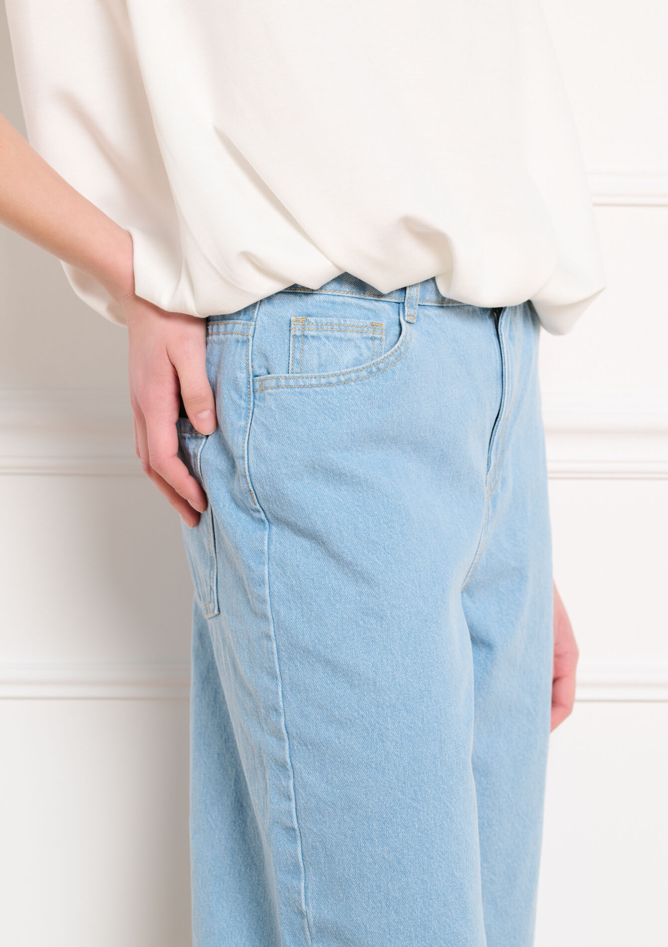 Bermuda en denim, Bermuda en denim - BLUE BLEACHED - 22000662_0502