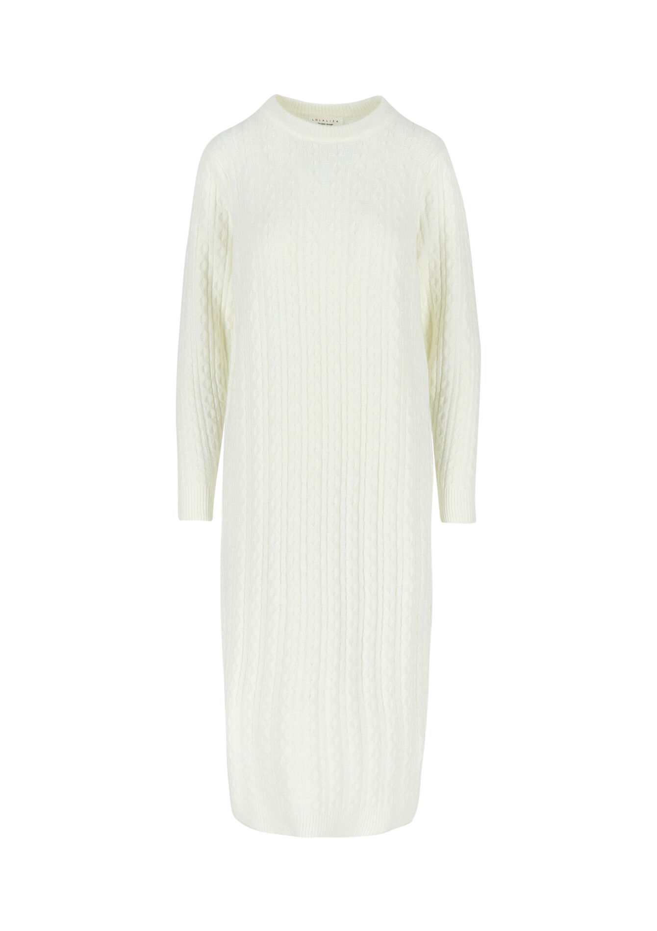 Kabelgebreide trui-jurk, Kabelgebreide trui-jurk - VANILLA WHITE - 08103544_1013