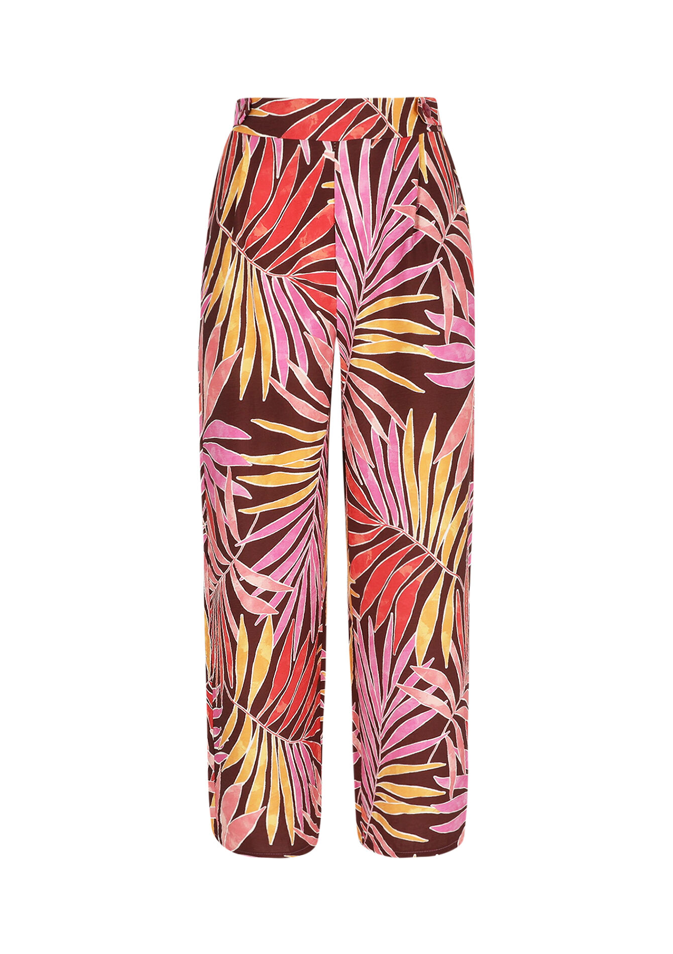 fluid printed trousers, fluid printed trousers - CHOCO BROWN - 06600987_836