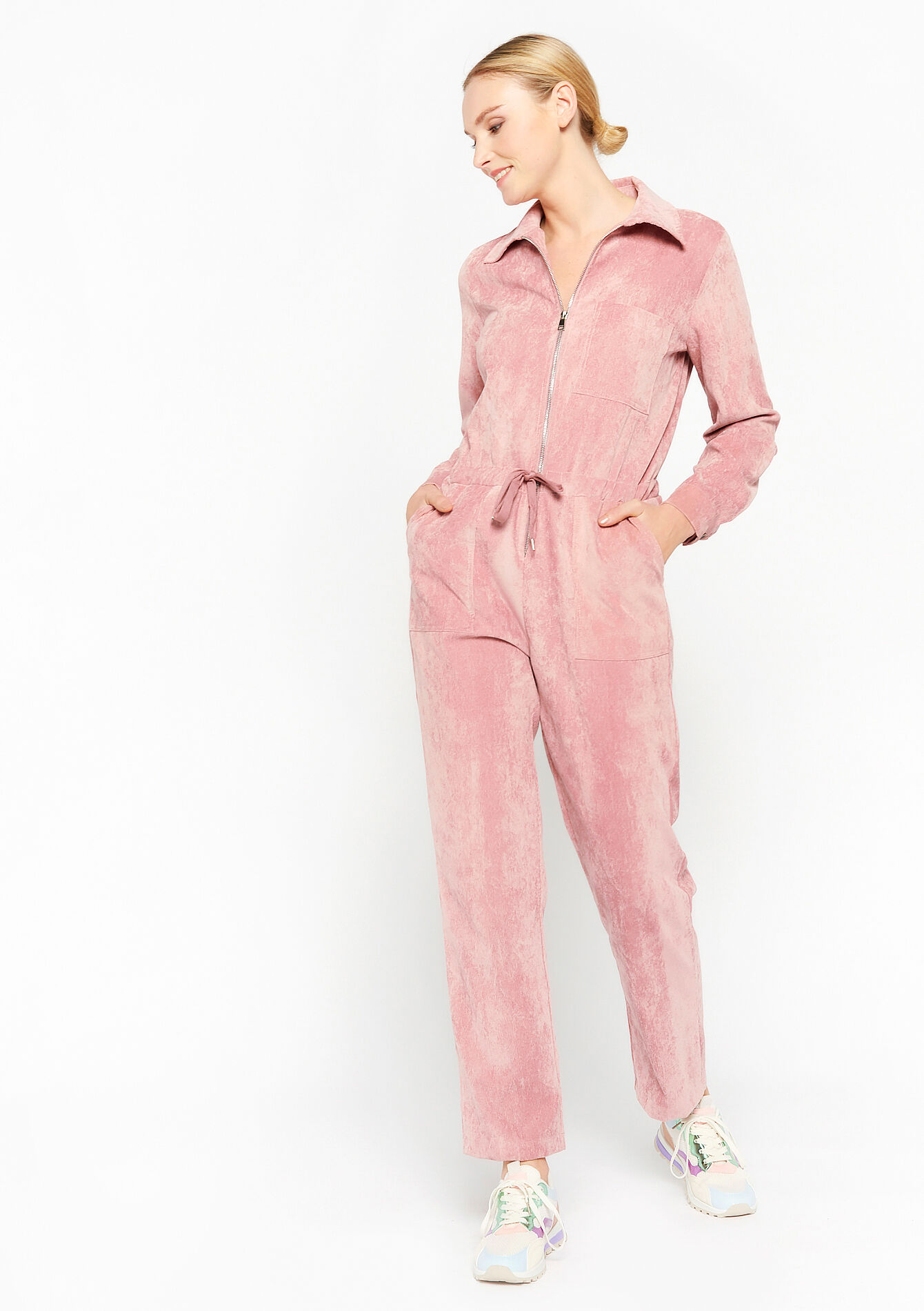 Corduroy boiler suit, Corduroy boiler suit - COSMETIC PINK - 06004357_5733
