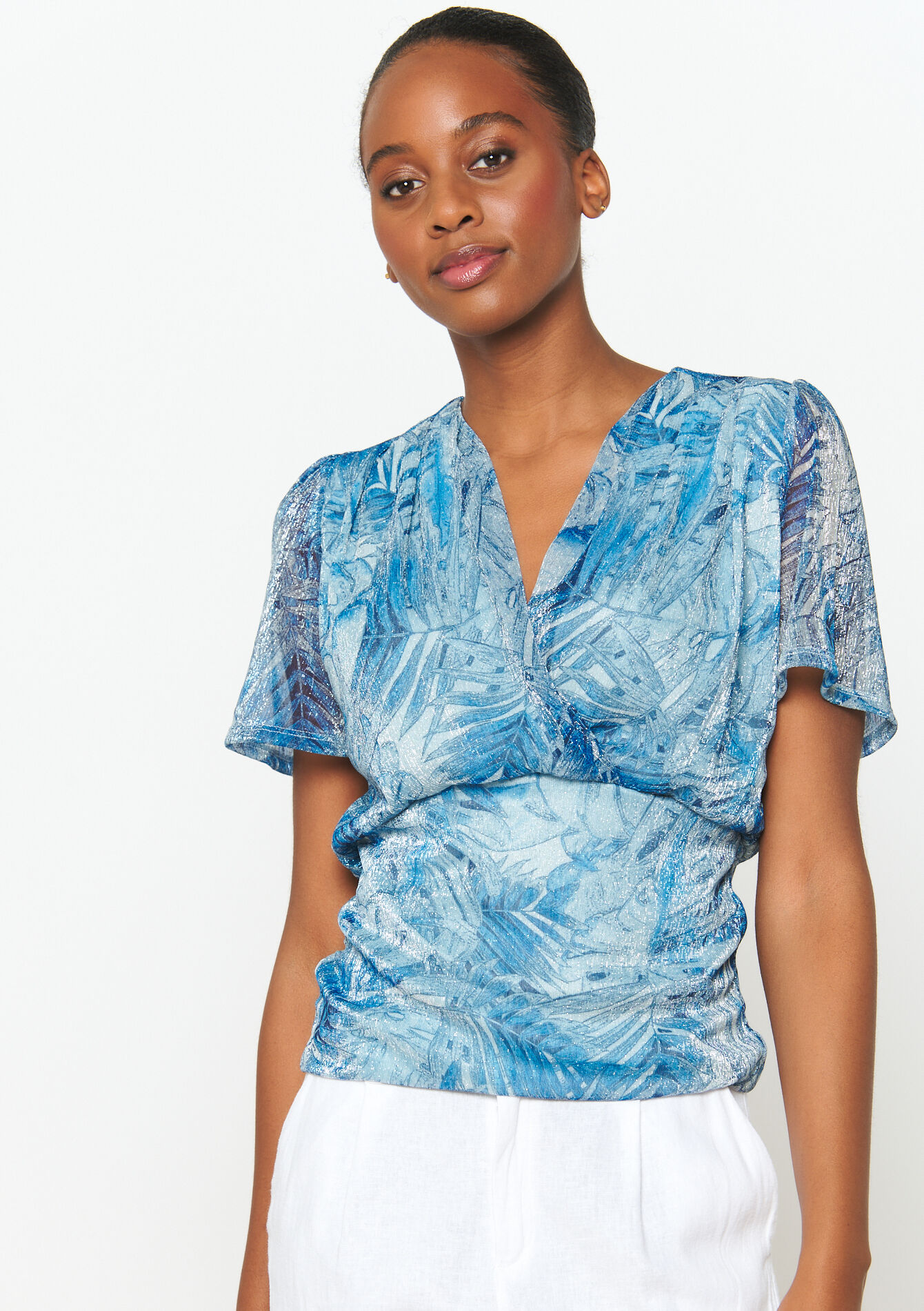 T-shirt cache-coeur, T-shirt cache-coeur - BLUE DENIM - 02301570_1638