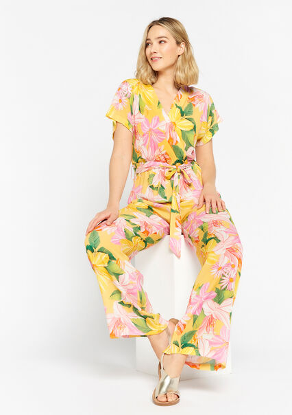 Jumpsuit with floral print - YELLOW SUN - 06004396_5007