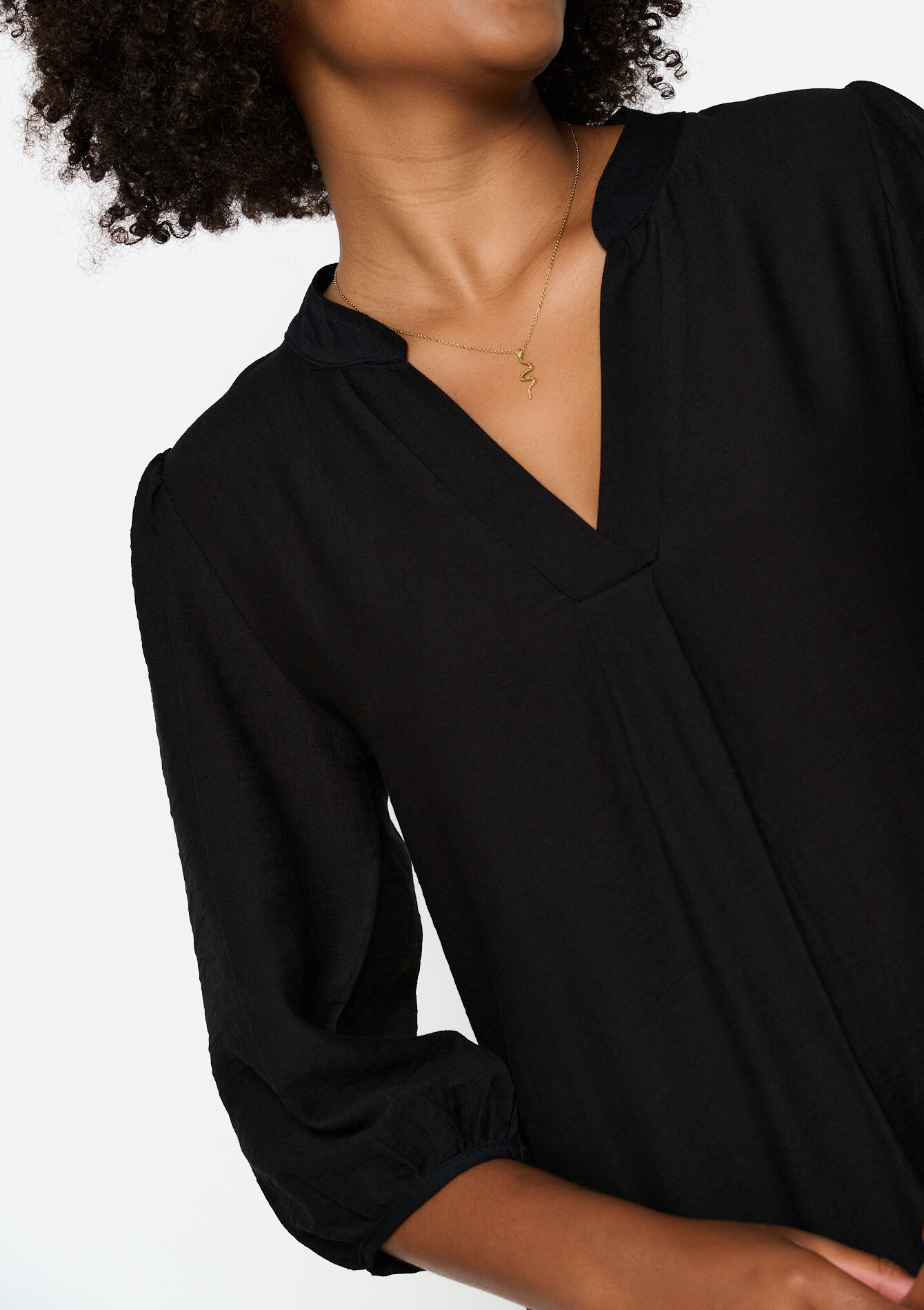 A-lijnjurk met ruches, A-lijnjurk met ruches - BLACK - 08103852_1119