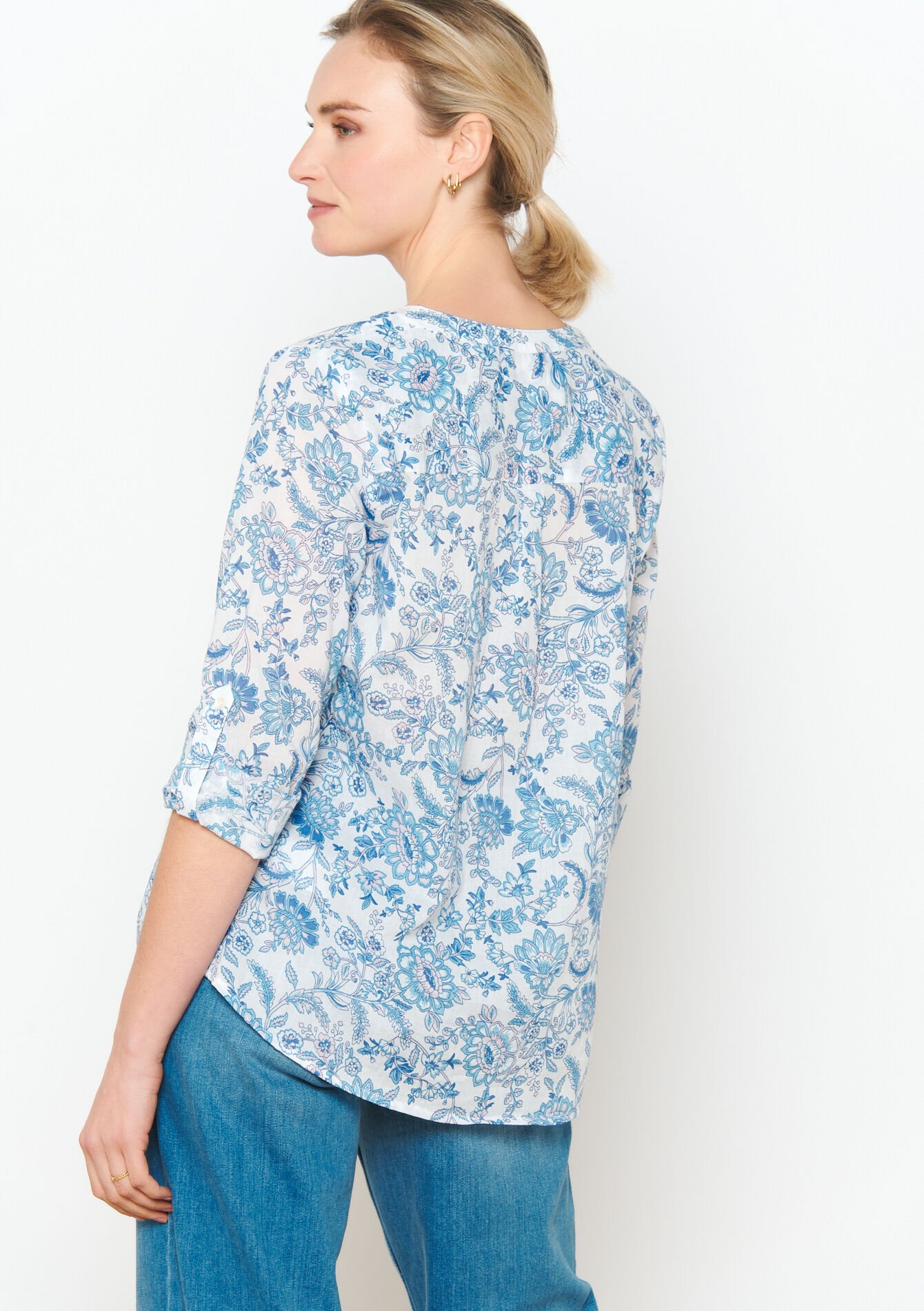 Blouse met bloemenprint - BLUE SKY - 05702374_3009