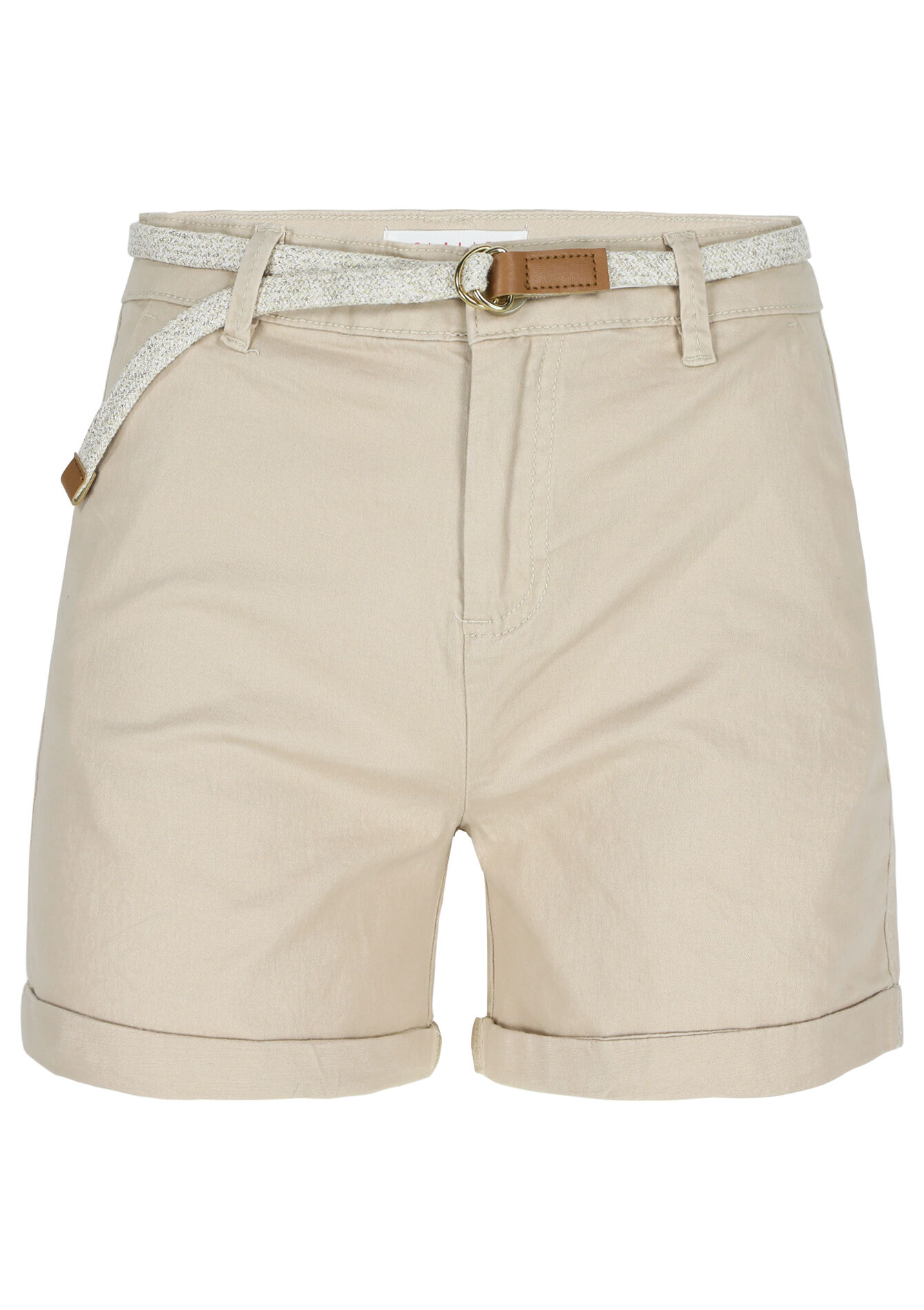 Chino short met riem - LT BEIGE - 06100571_2527