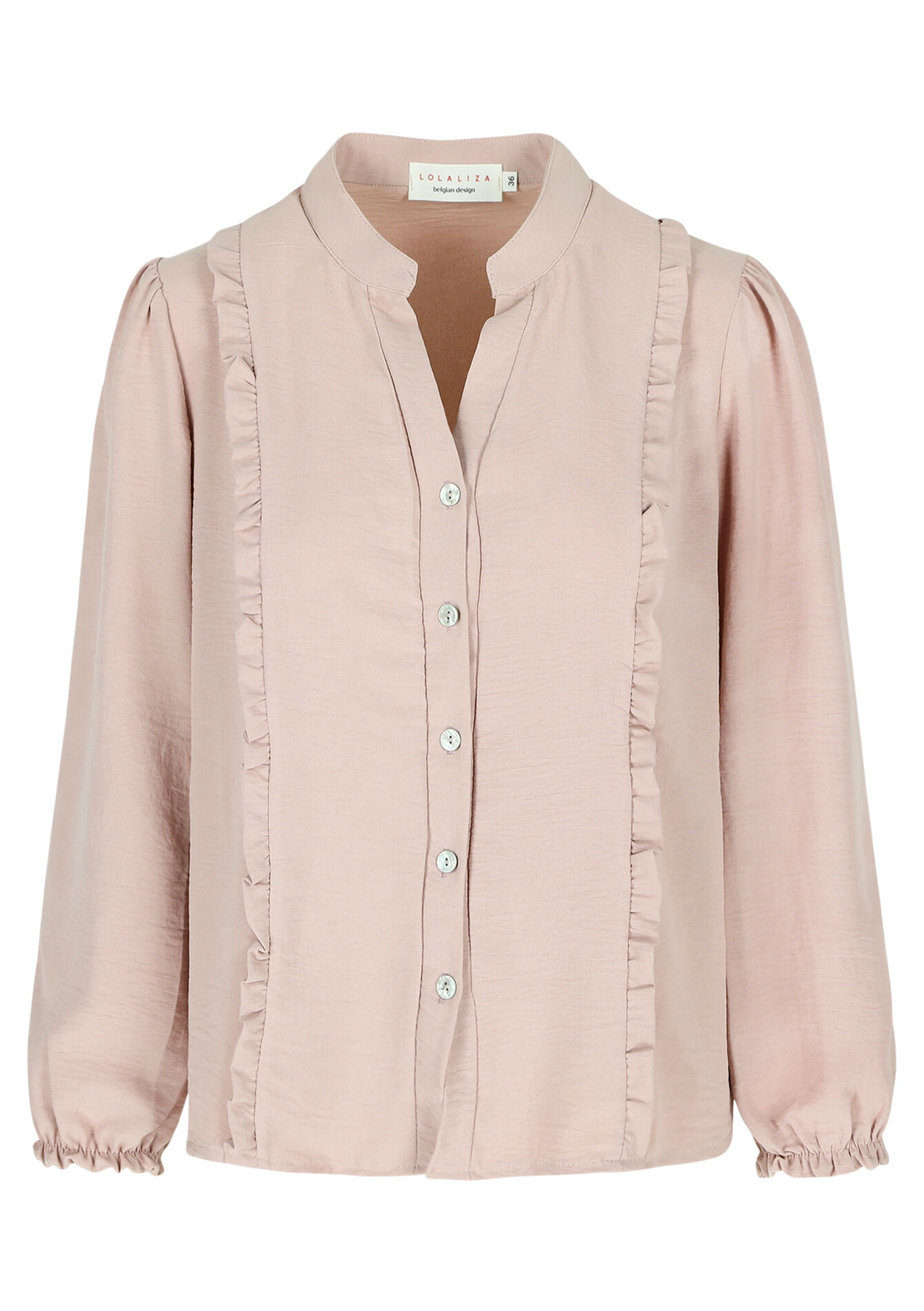 Blouse with ruffles, Blouse with ruffles - NUDE PINK - 05702427_1301