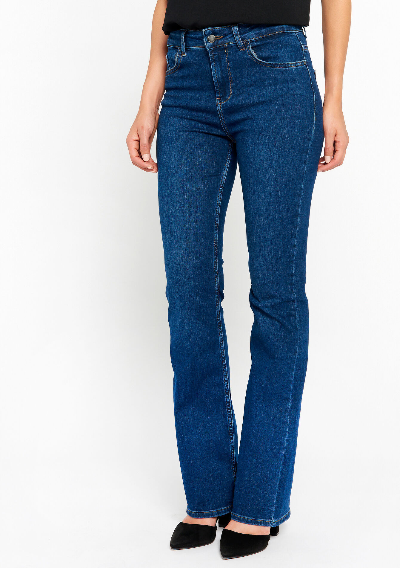 Jean skinny évasé - DARK BLUE - 22000478_0501