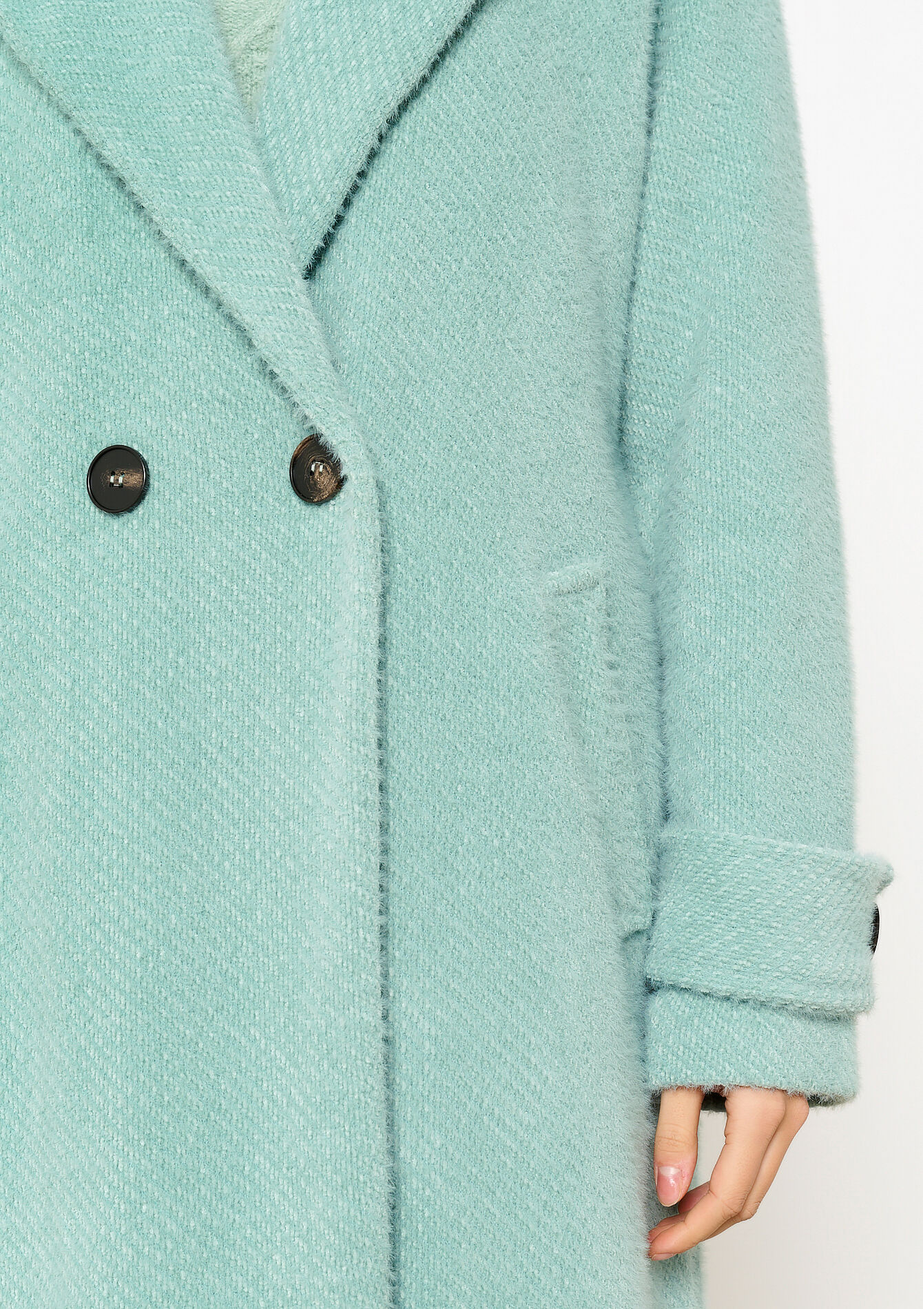 Harige jas - LIGHT GREEN PASTEL - 1120299