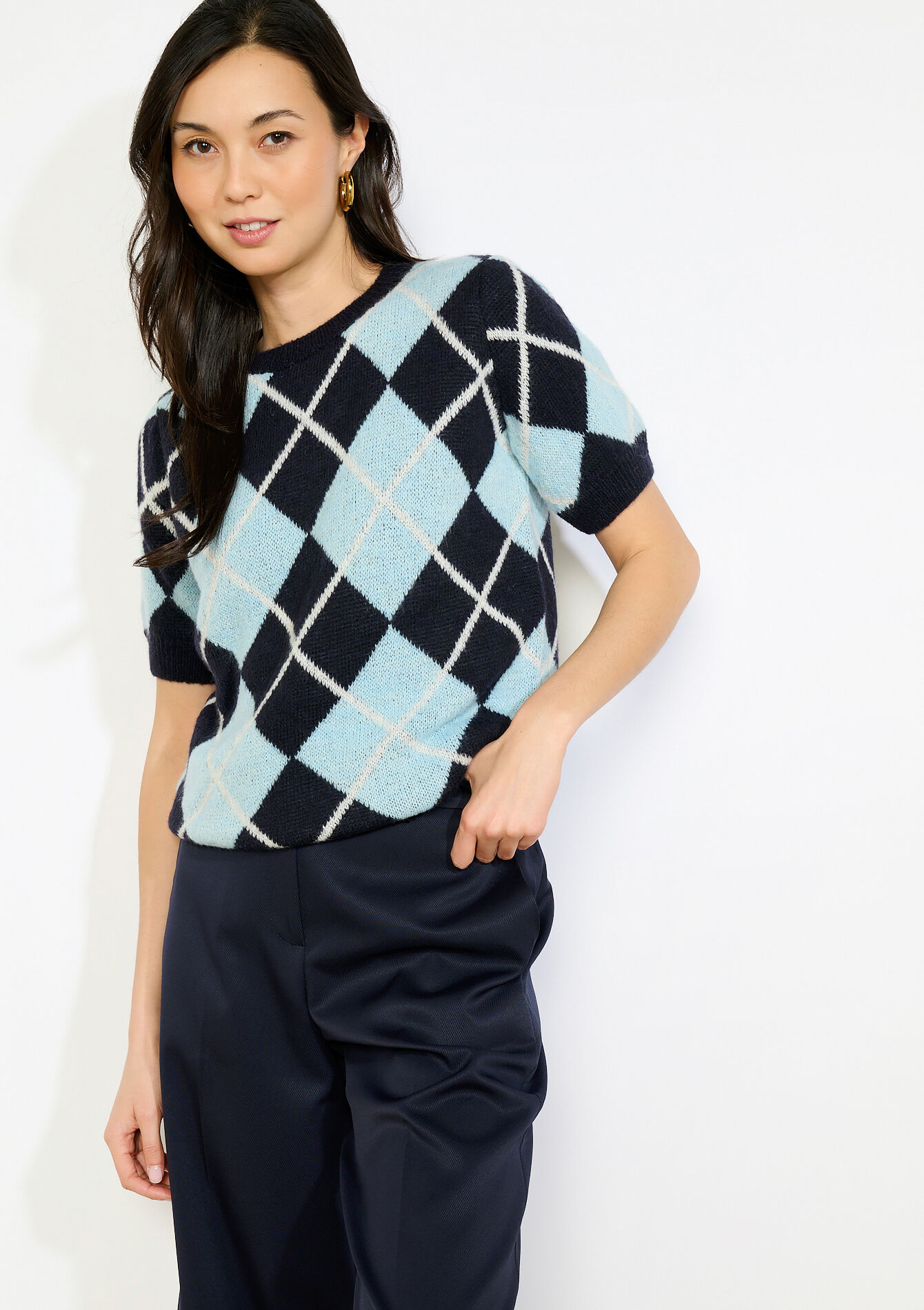 Pull à losanges doux, Pull à losanges doux, , back