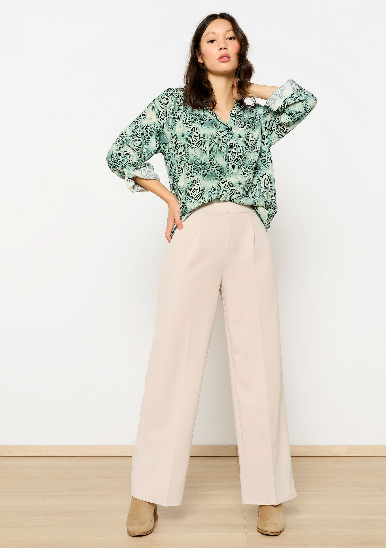 Blouse à imprimé animal, Blouse à imprimé animal - MINT GREEN - 05702747_1723