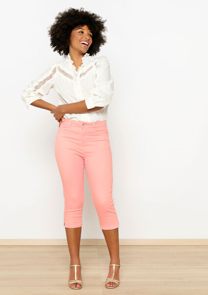 Capri trousers with high waist - CORAL PINK  - 06004462_1968