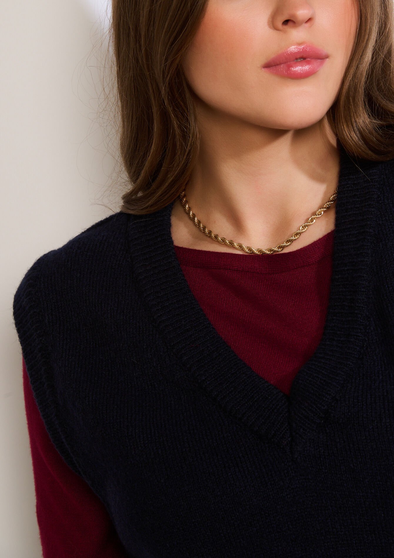 Soft knit sleeveless top, Soft knit sleeveless top - NAVY BASIC - 04007148_2723