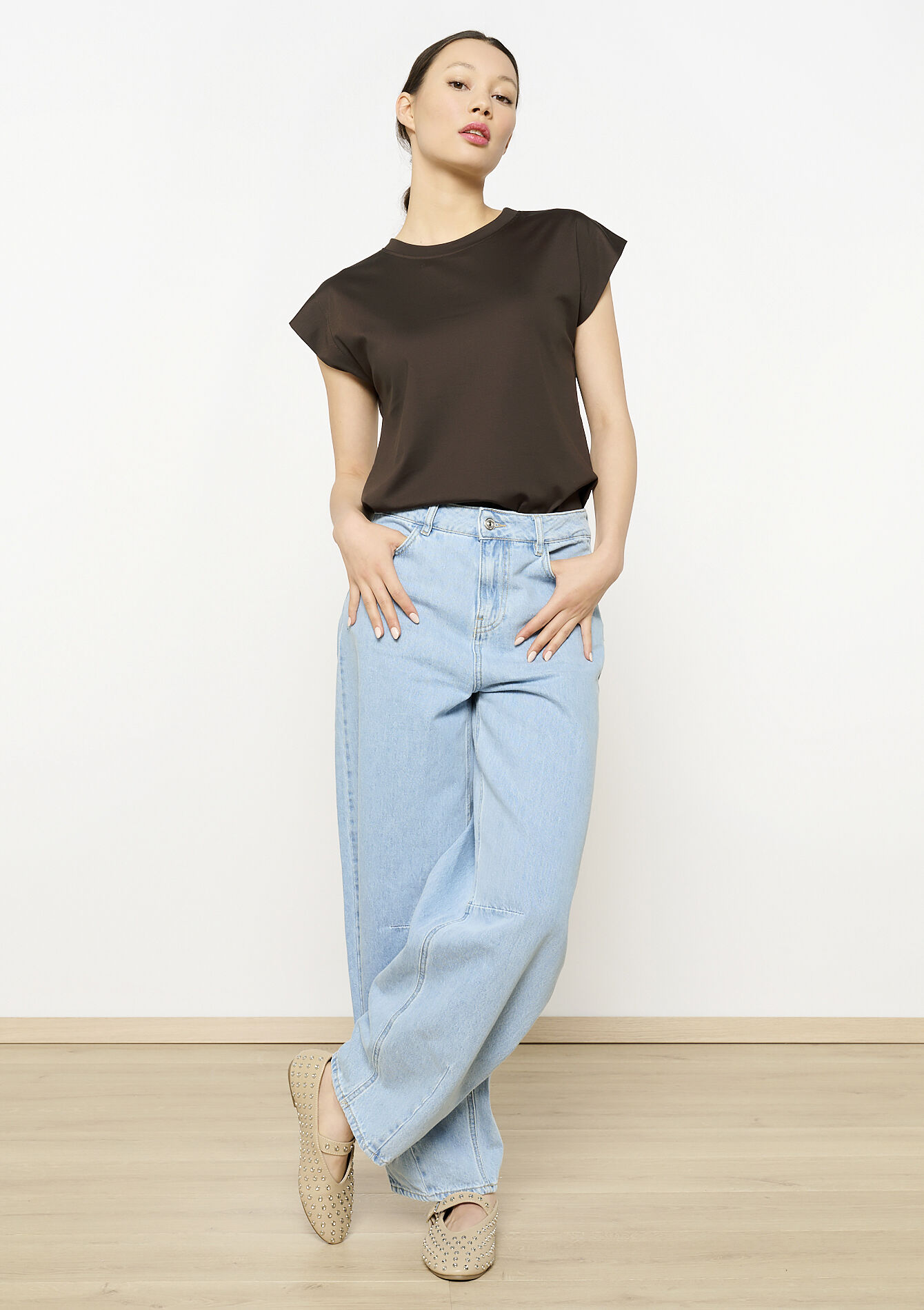 T-shirt met korte mouwen, T-shirt met korte mouwen - BROWN DARK CHOCOLATE - 02301715_3720