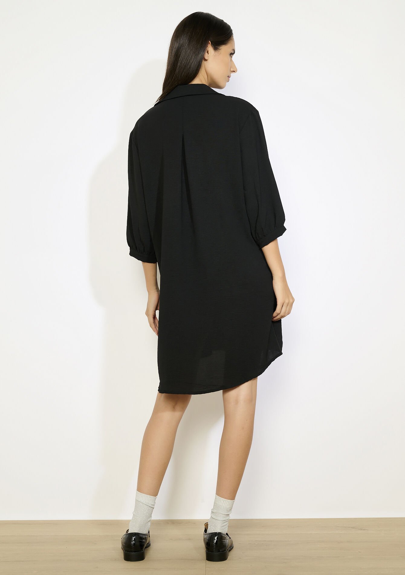 Robe chemise fluide - BLACK - 08104338_1119