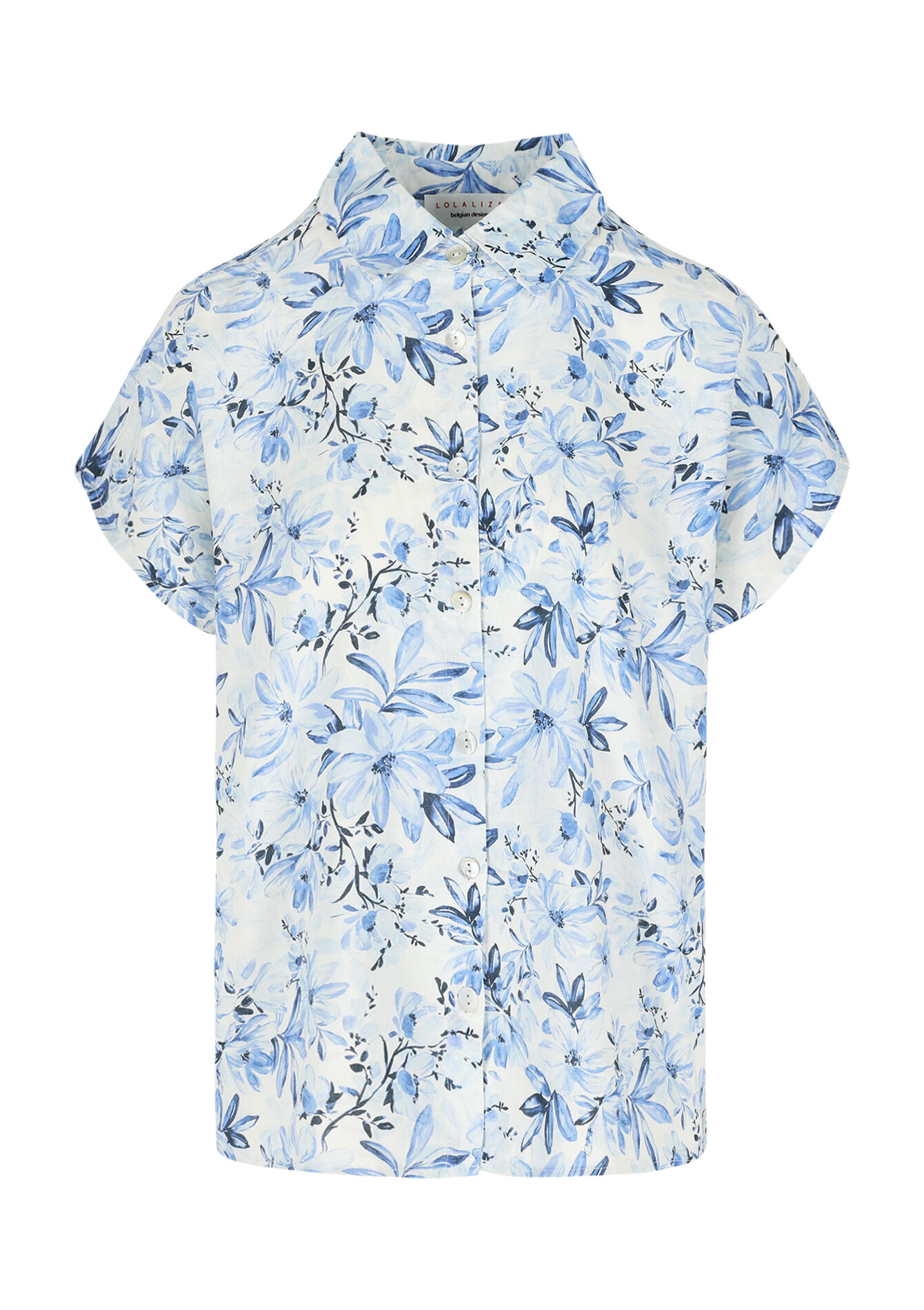Flowing printed shirt - BLUE PASTEL - 05702687_3003