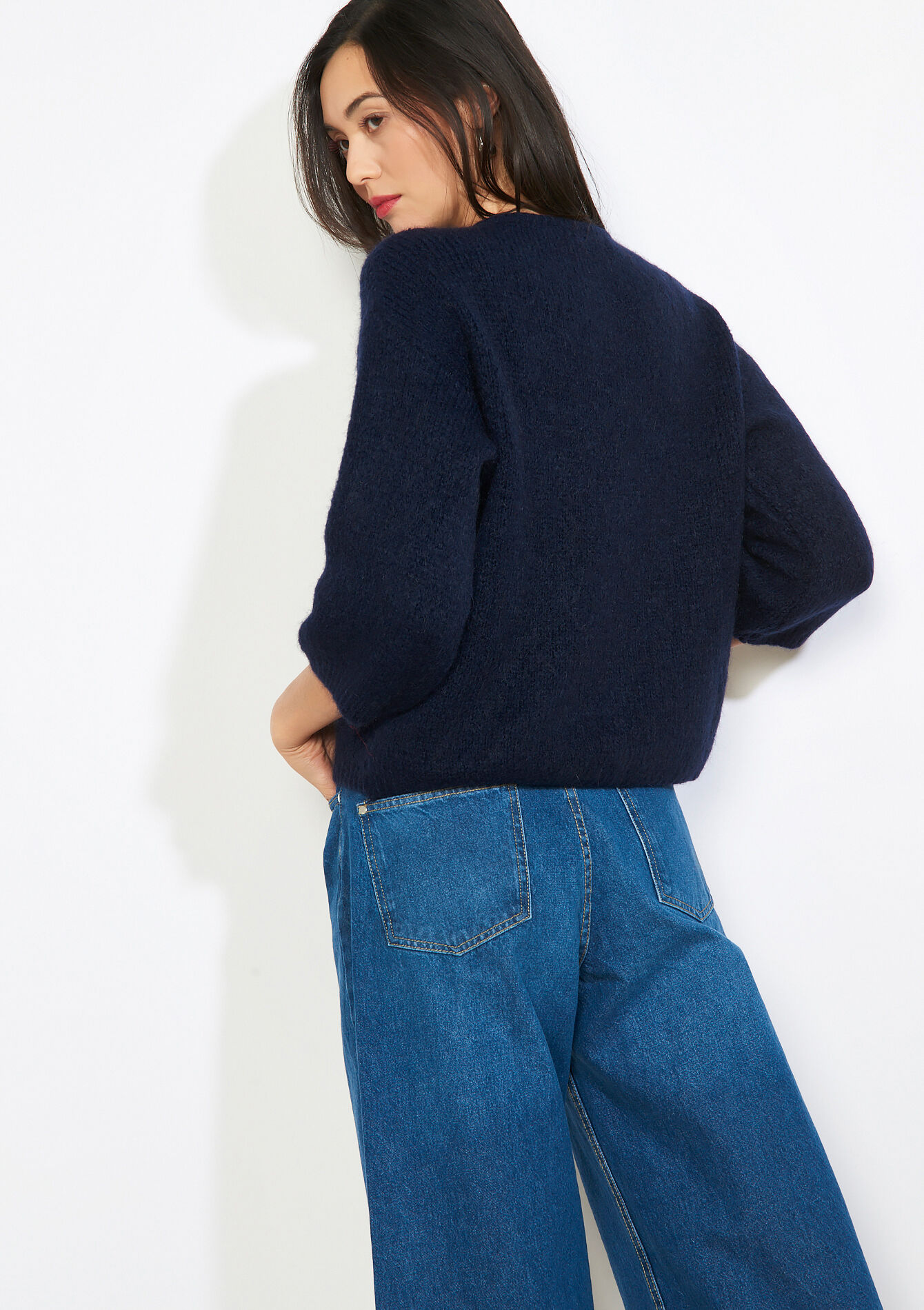 Minimalistisch vest met knopen - NAVY BASIC - 04101446_2723