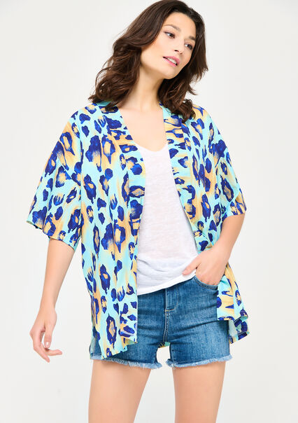 Korte kimono met luipaardprint - BLUE SKY - 09001319_3009