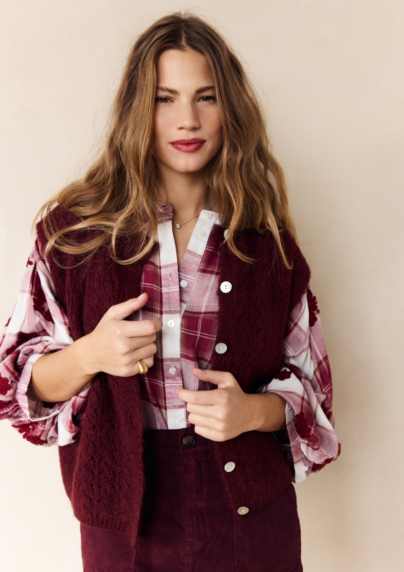 Sleeveless textured cardigan, Sleeveless textured cardigan, , back