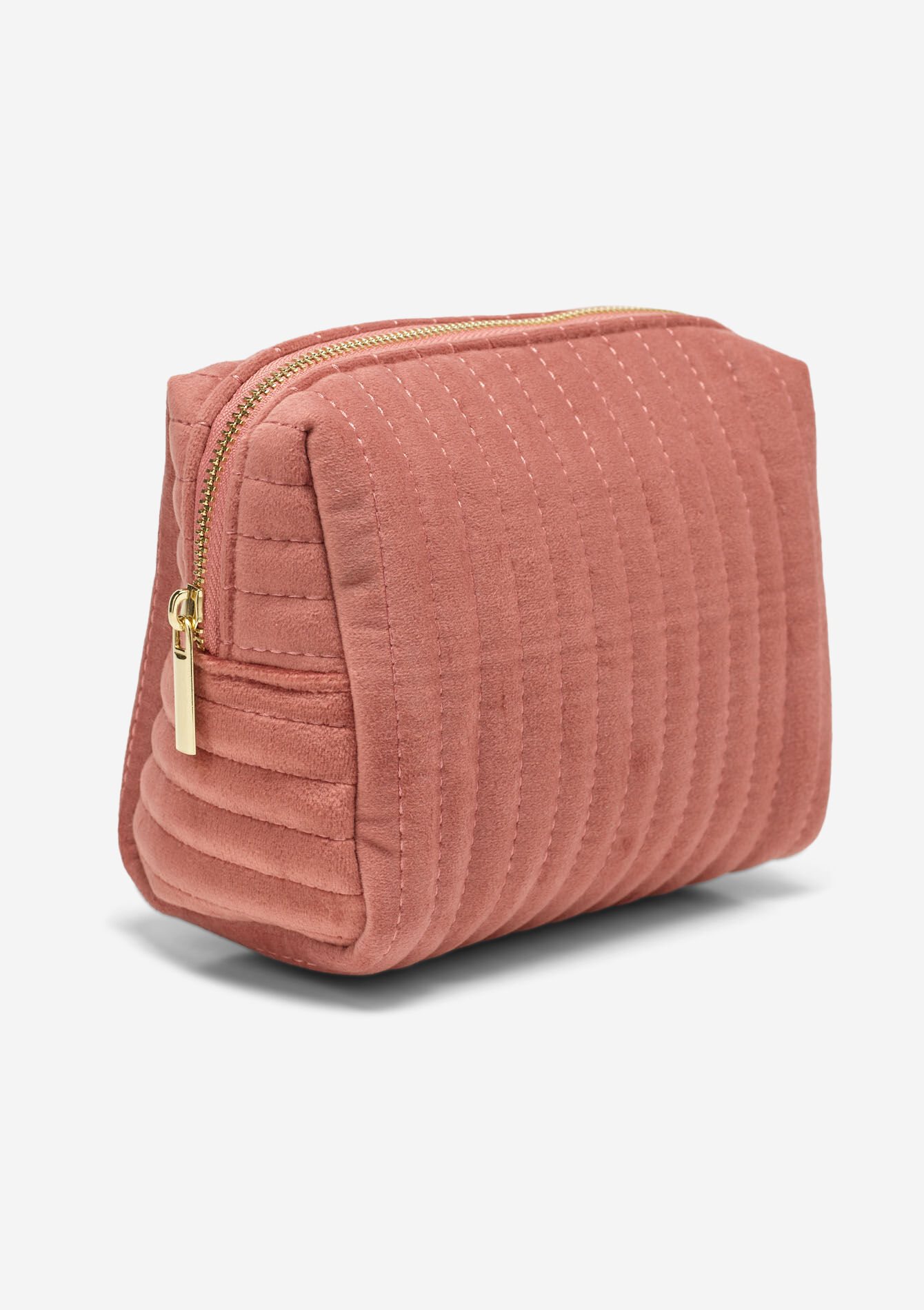 Gewatteerde velvet pouch, Gewatteerde velvet pouch - COSMETIC PINK - 14001941_5733
