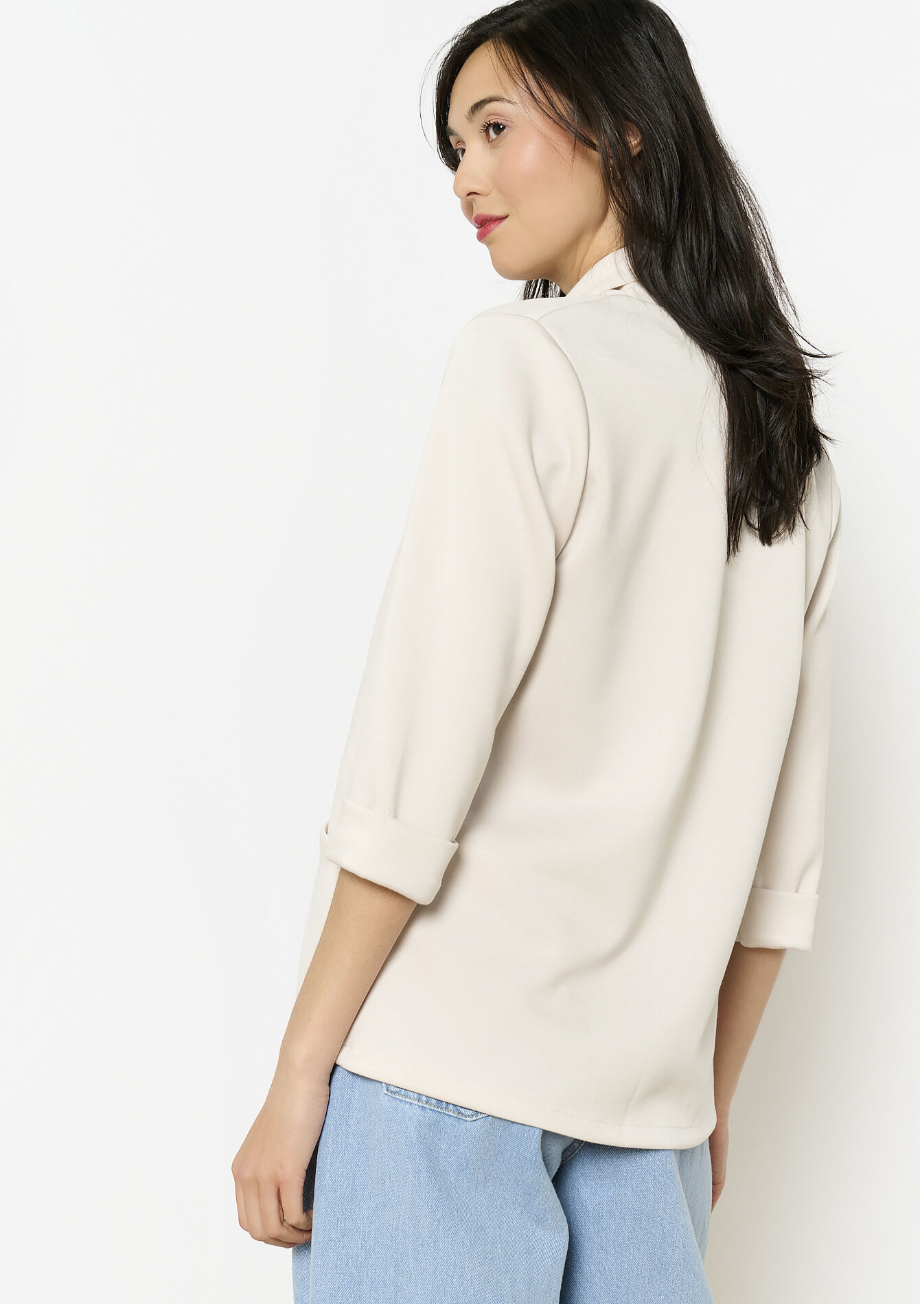 Soepele open blazer, Soepele open blazer - LT BEIGE - 09101049_2527