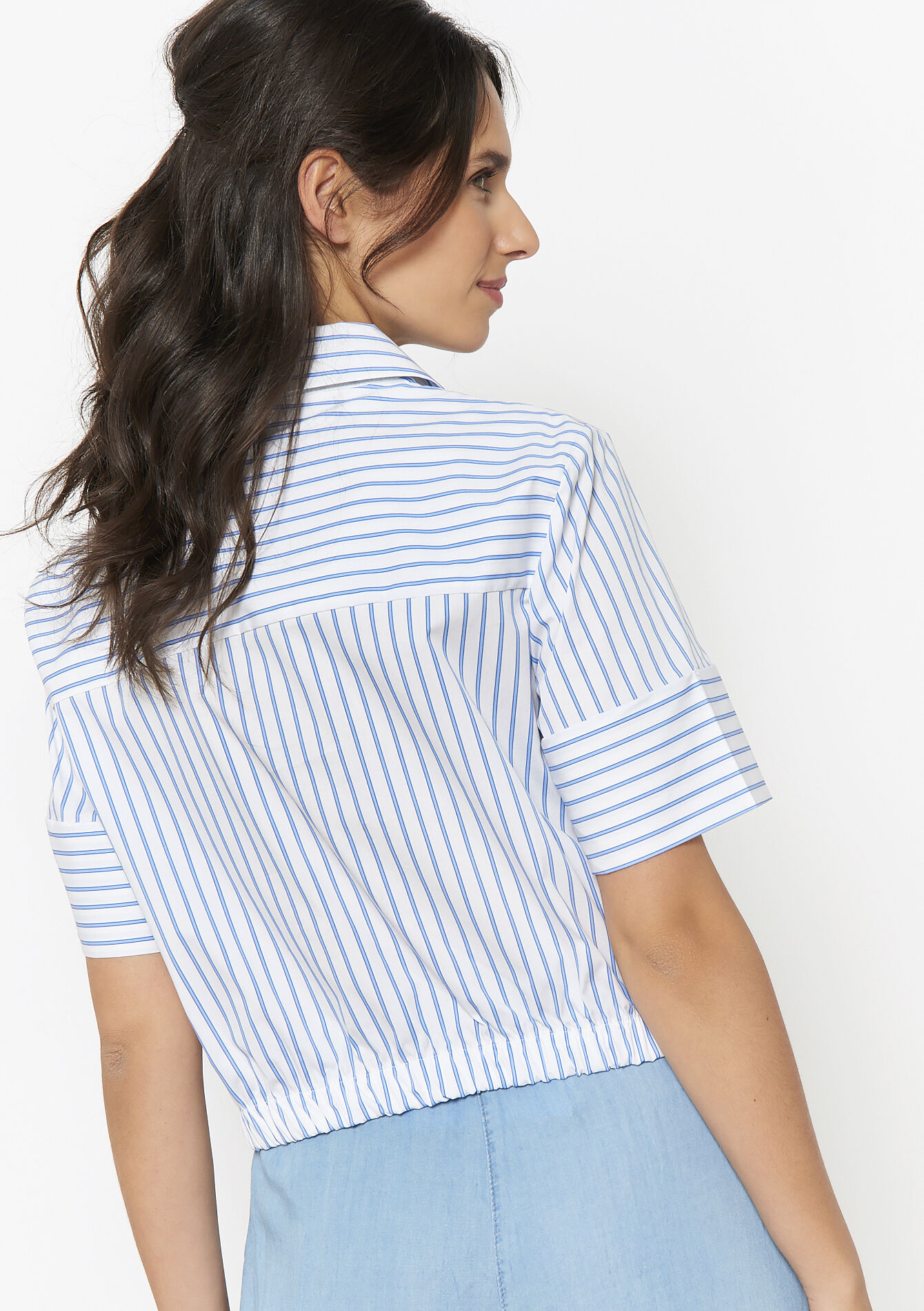 Gestreept hemd met knoop, Gestreept hemd met knoop - OPTICAL WHITE - 05702842_1019