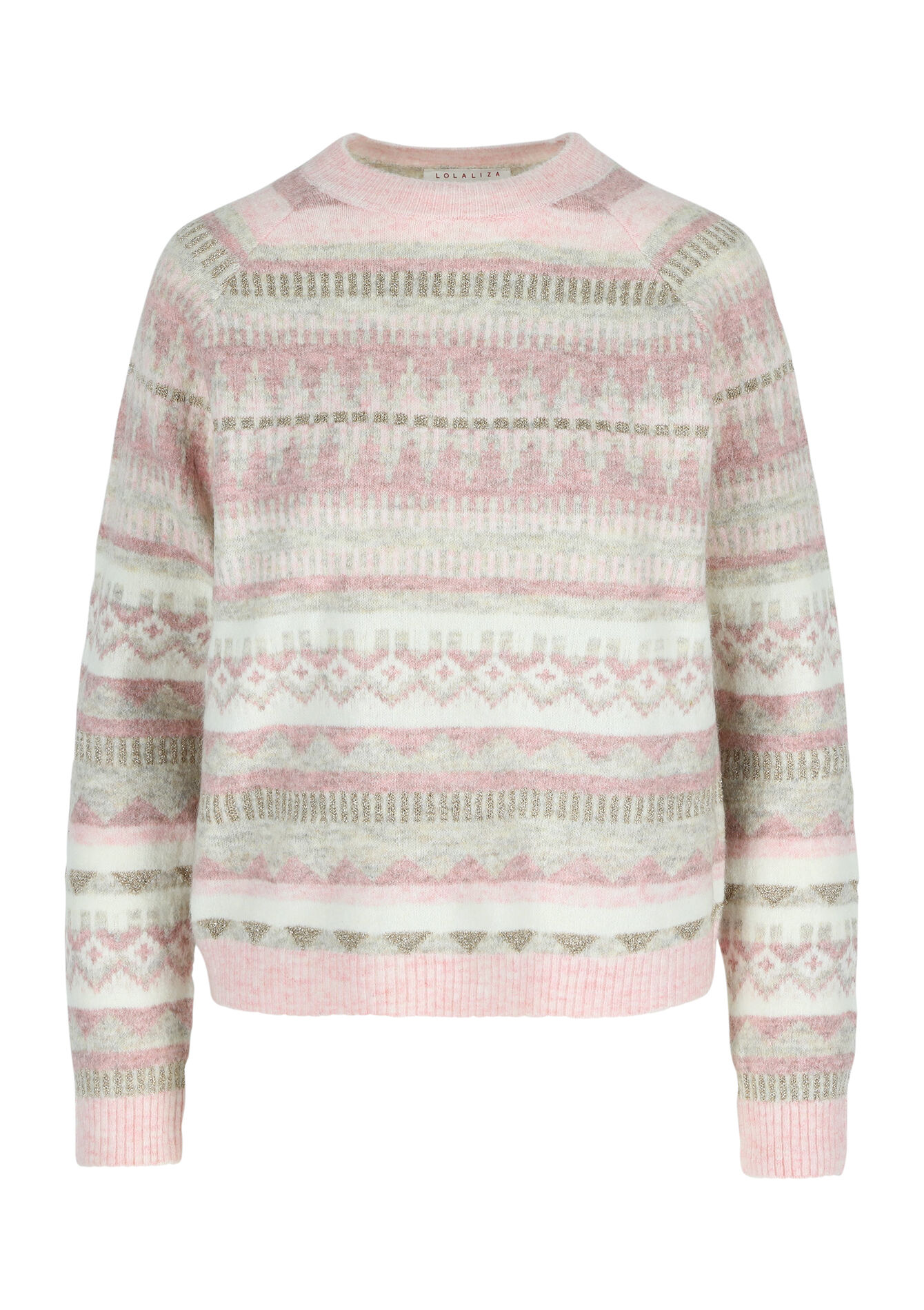 Jacquard trui met lurex, Jacquard trui met lurex - COSMETIC PINK - 15100240_5733