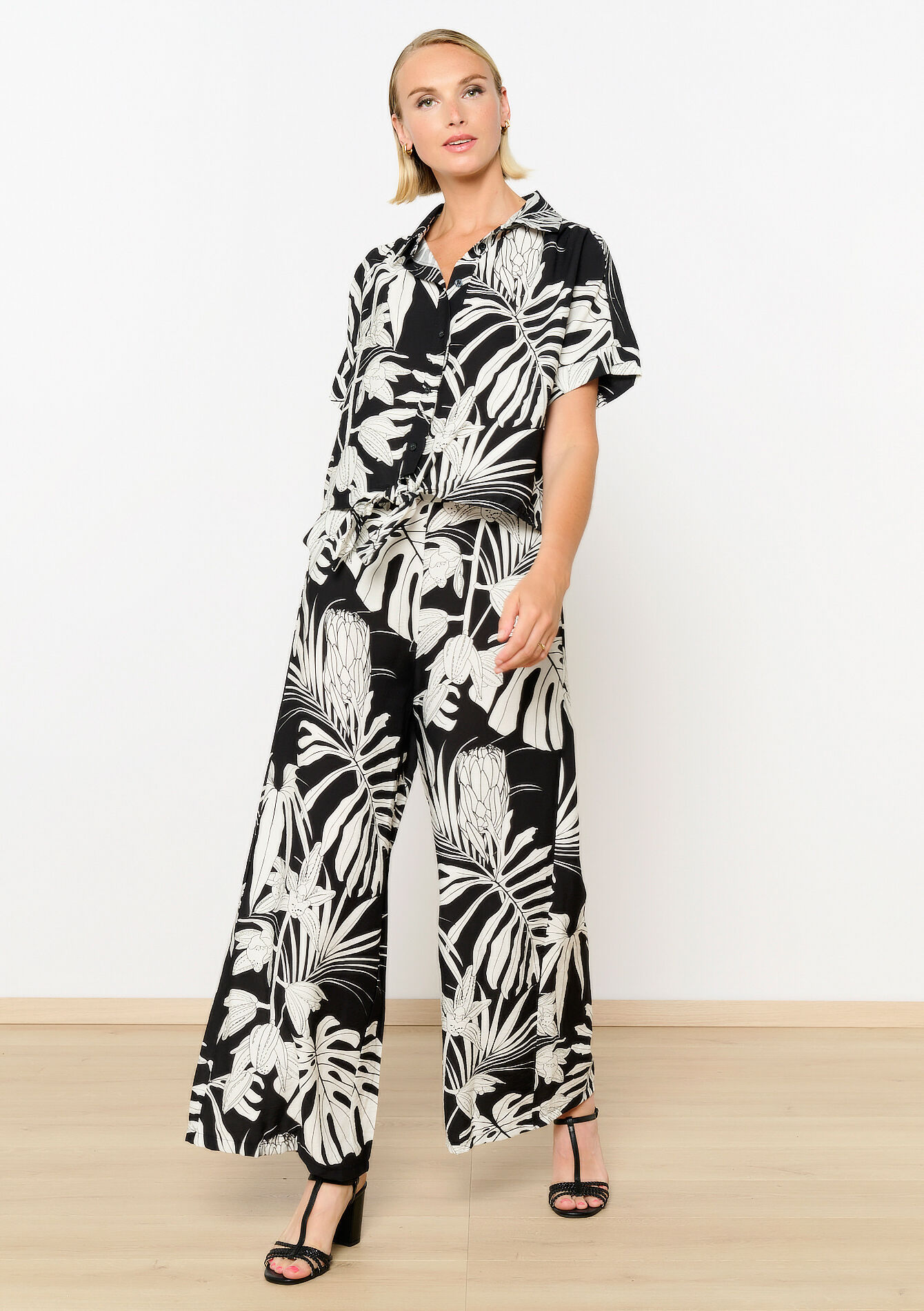 Hemd met tropische print, Hemd met tropische print - BLACK - 05702628_1119