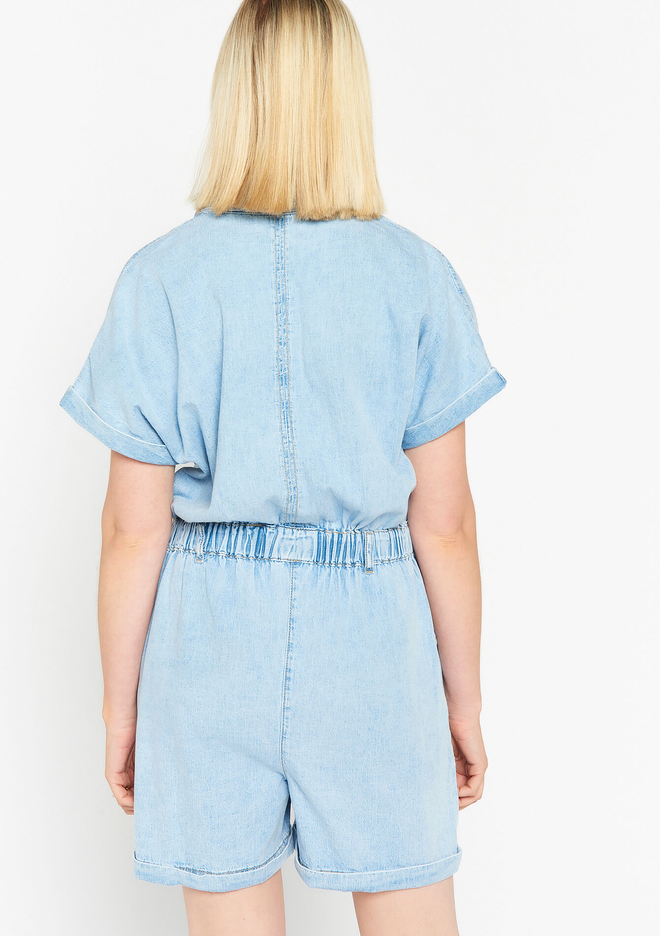 Denim playsuit, Denim playsuit - BLUE BLEACHED - 22000471_0502
