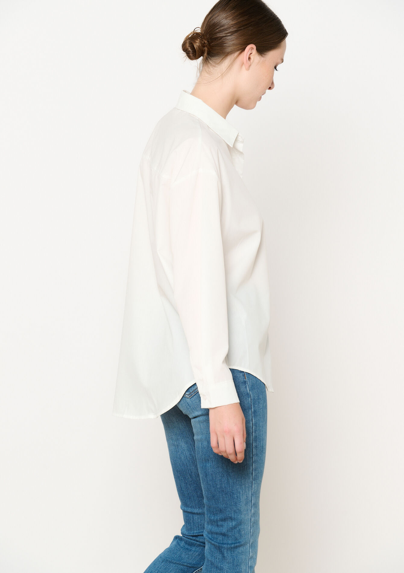 Chemise ample en popeline, Chemise ample en popeline - OPTICAL WHITE - 05702621_1019