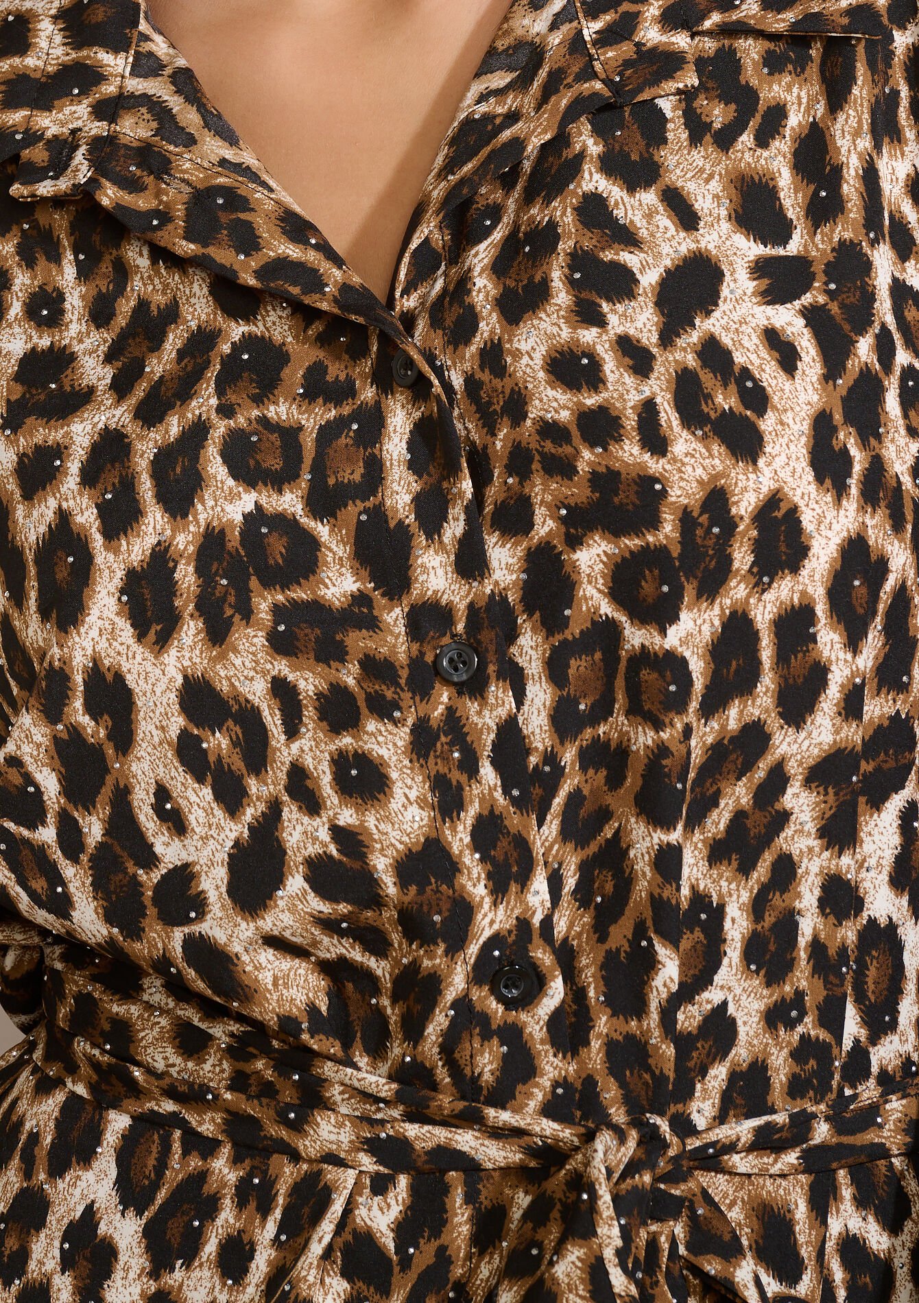 Rhinestone leopard midi dress, Rhinestone leopard midi dress - CAMEL GINGER - 08104383_3831