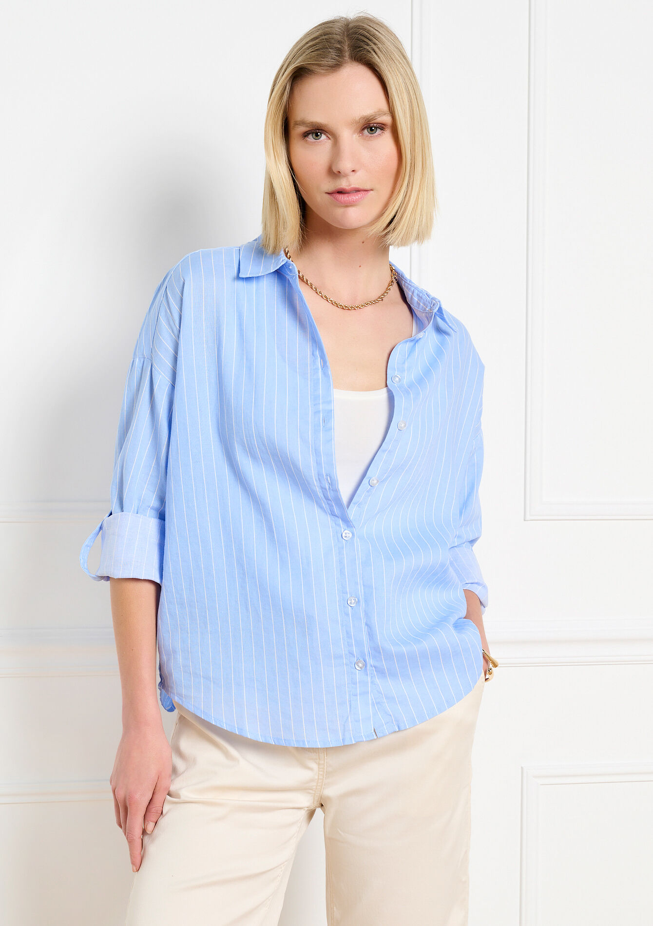 Los vallend gestreept hemd - OFFWHITE - 05702968_1001