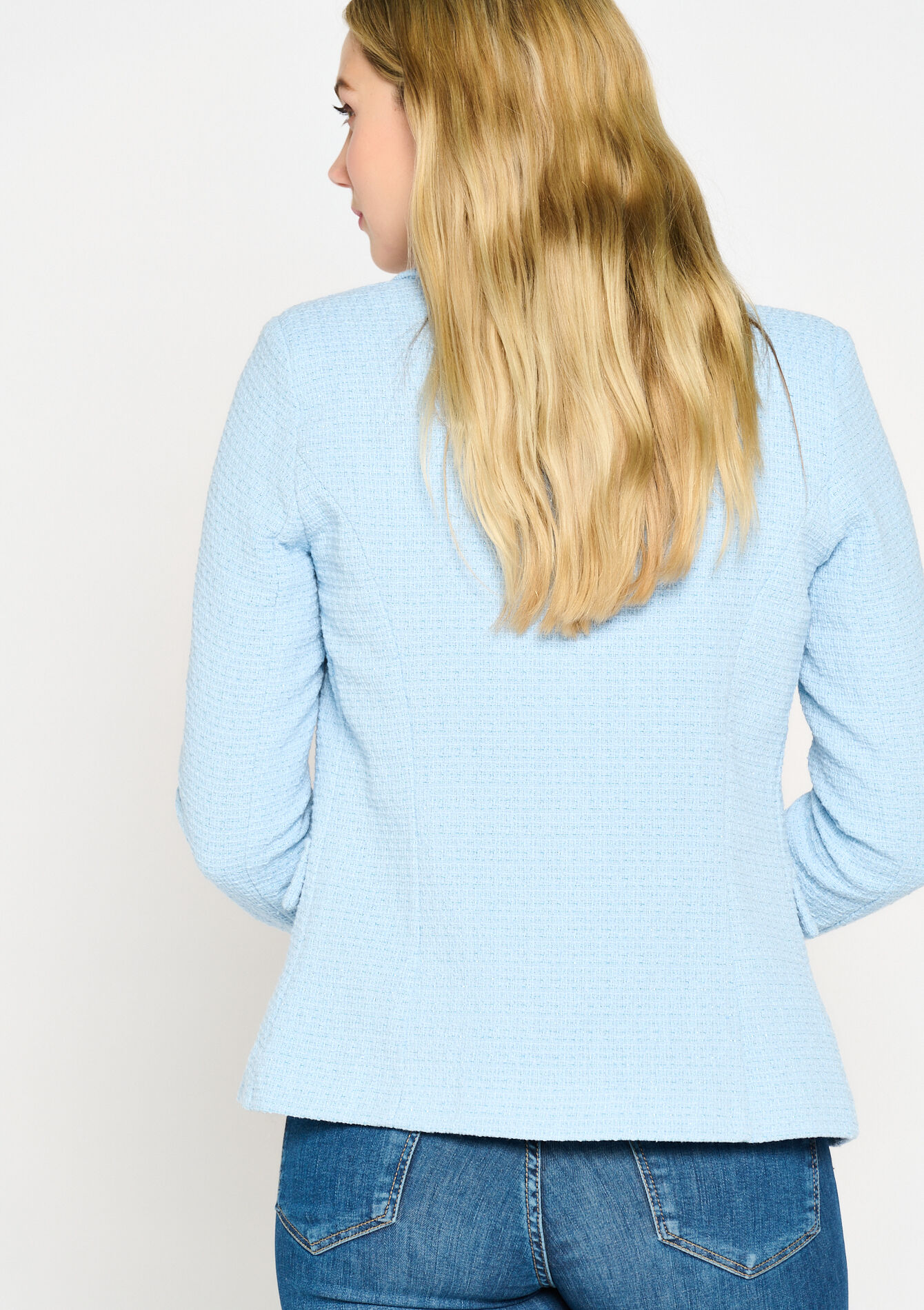 Blazer en tweed, Blazer en tweed - BLUE PASTEL - 09100765_3003