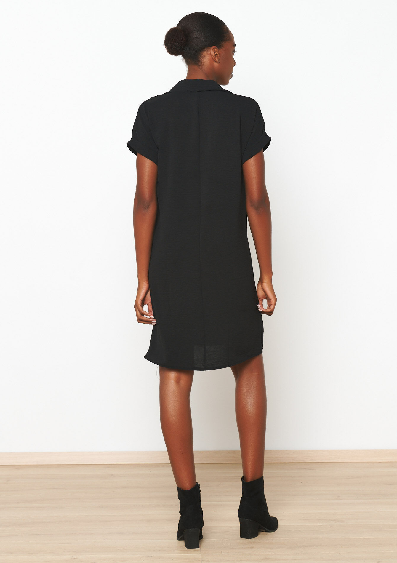 Rechte polo-jurk - BLACK - 08103836_1119