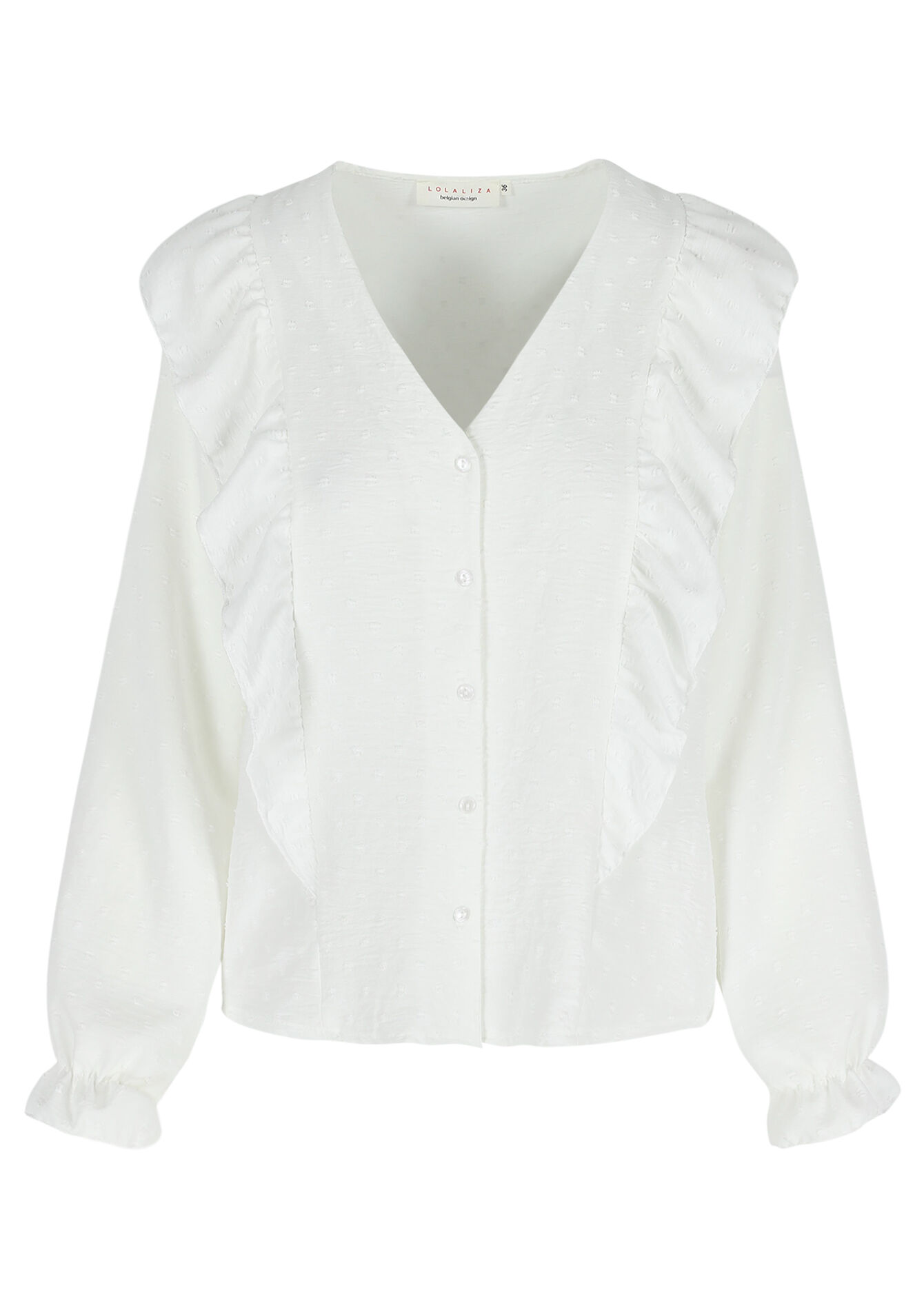 Blouse met ruches, Blouse met ruches - OPTICAL WHITE - 05702751_1019