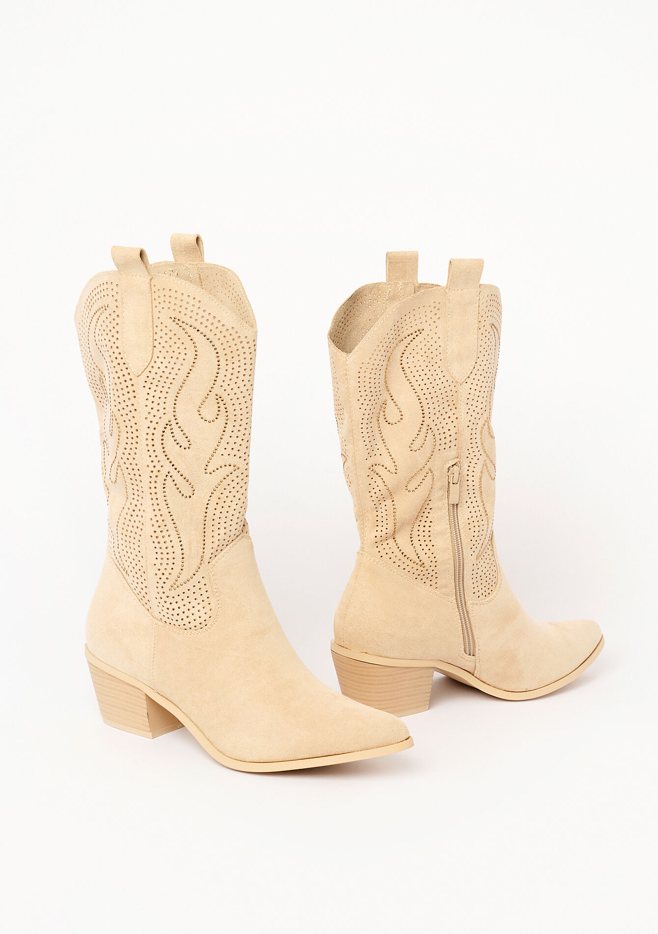 Bottes cowboy avec strass - LT BEIGE - 13100260_2527
