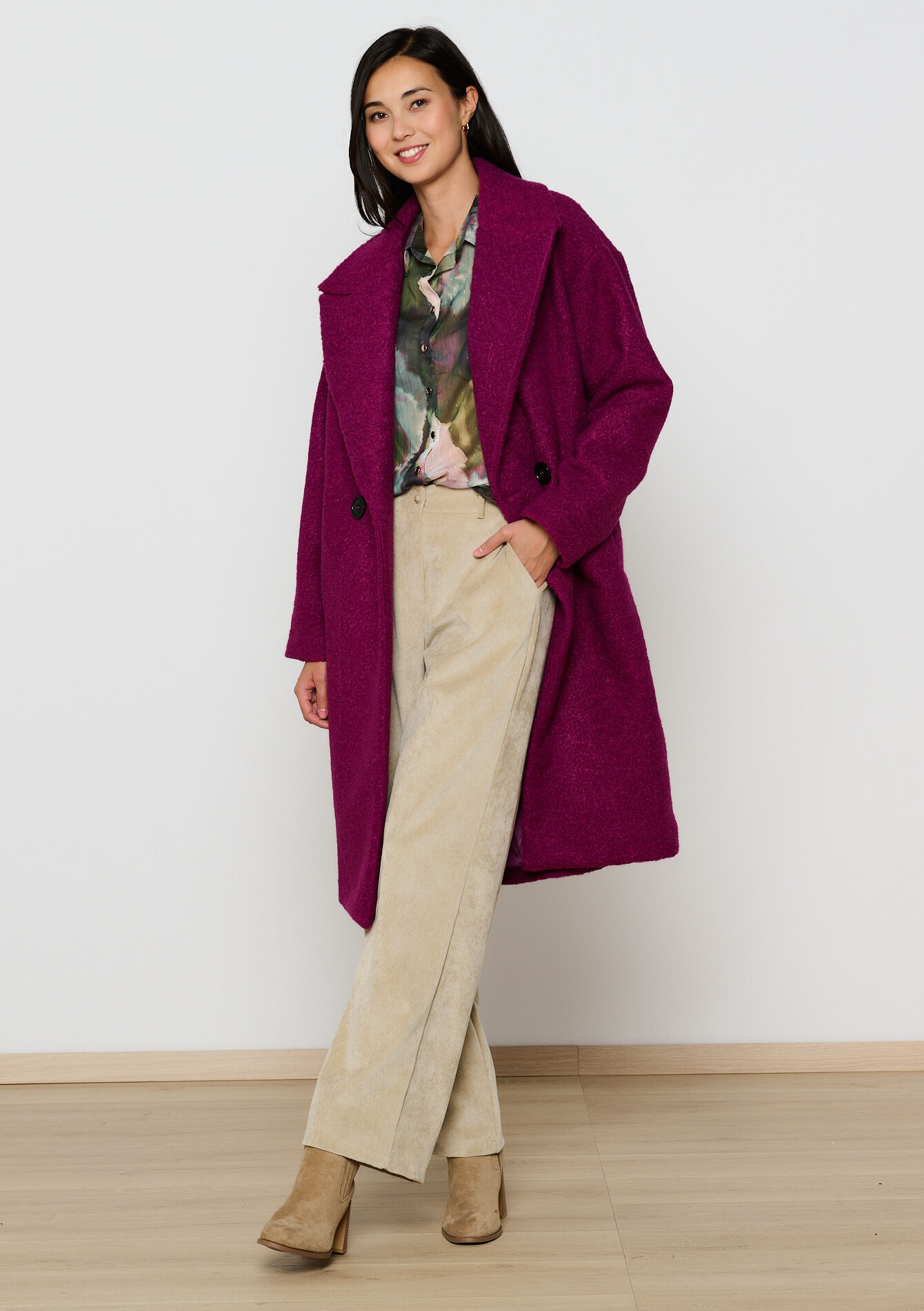 Manteau doux ample - VIOLINE - 23000712_2576