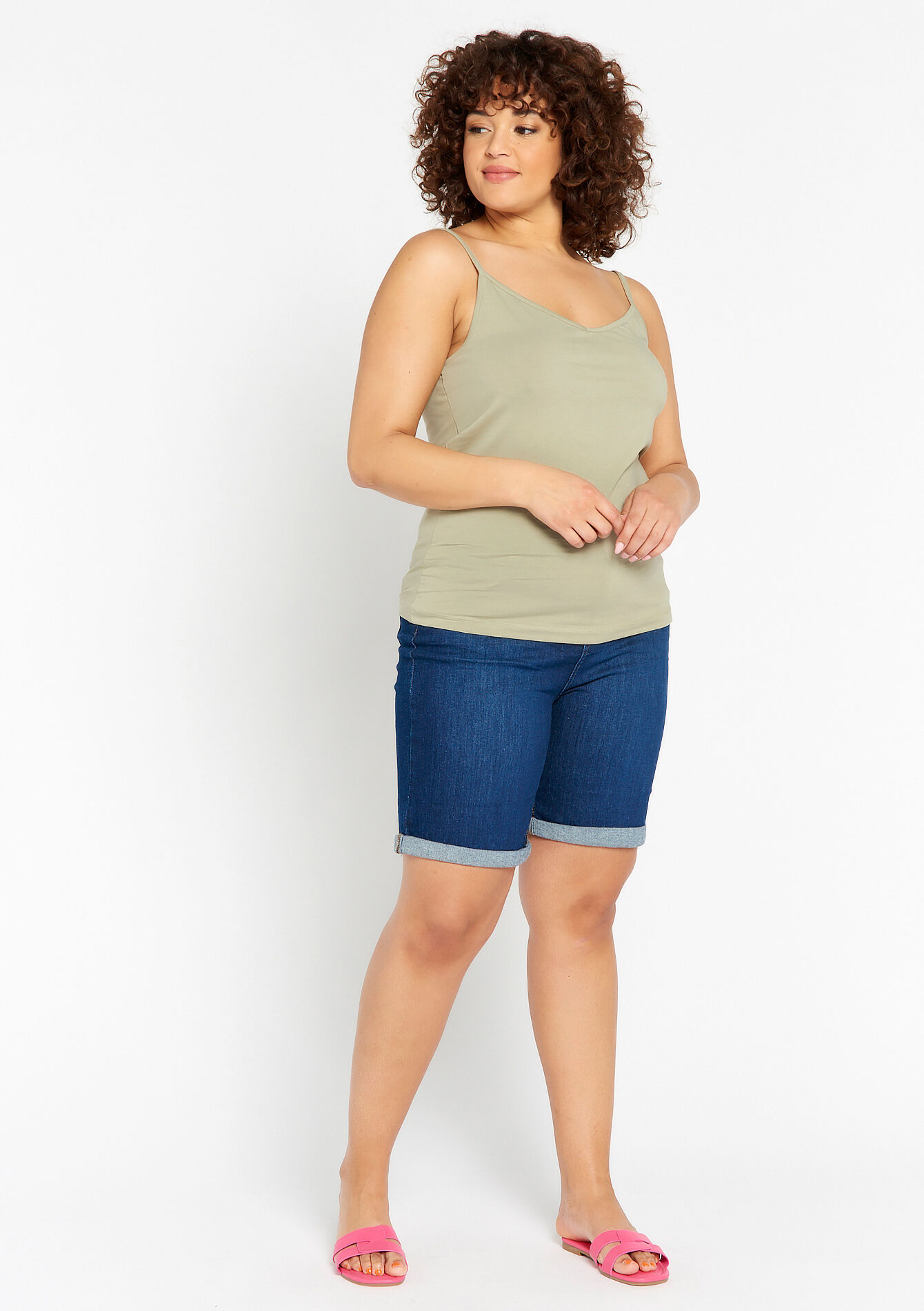 Top with spaghetti straps, Top with spaghetti straps - KHAKI MED - 02200326_4327