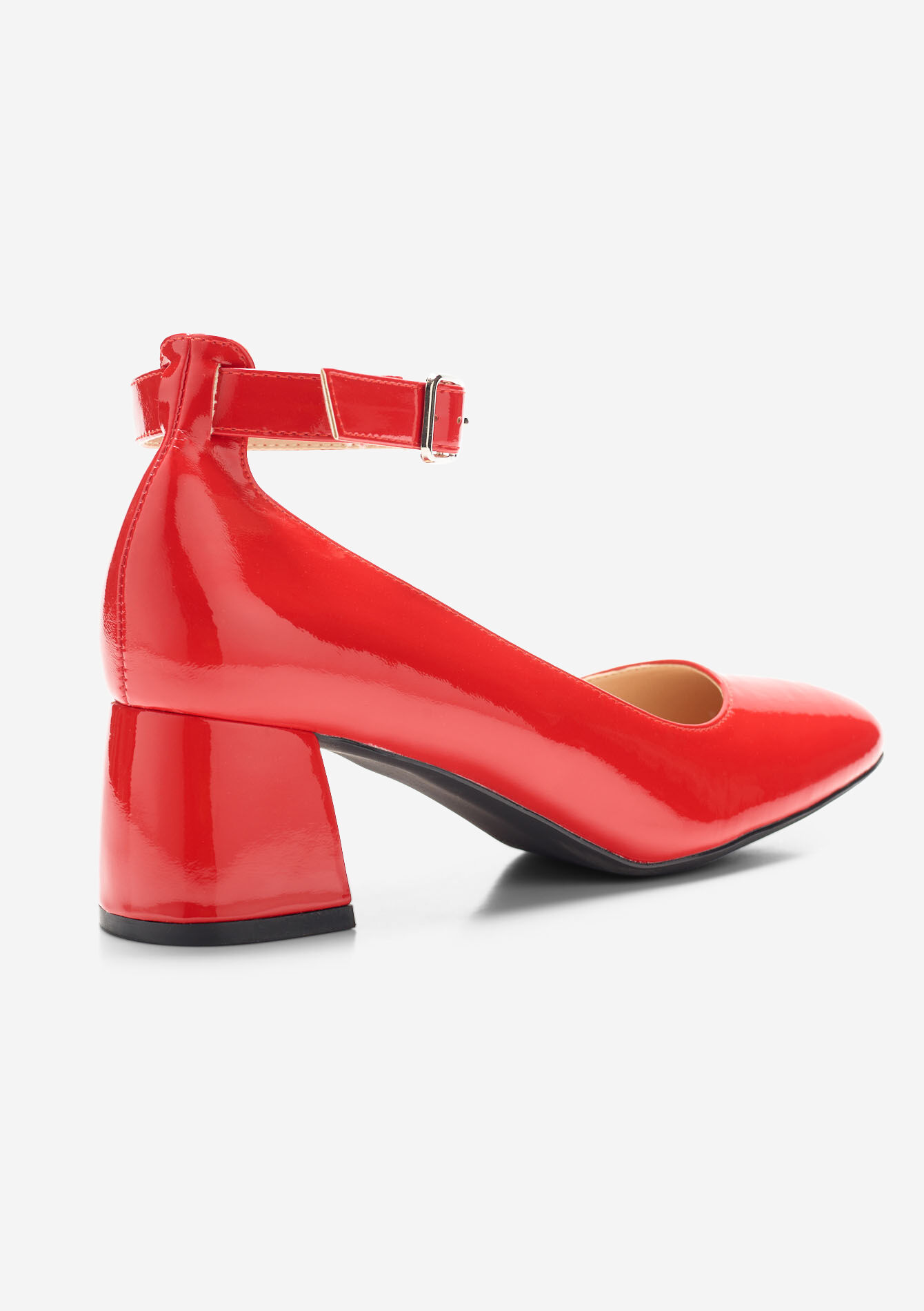 Glanzende pump met riem, Glanzende pump met riem - RED LIPSTICK - 13000835_5310