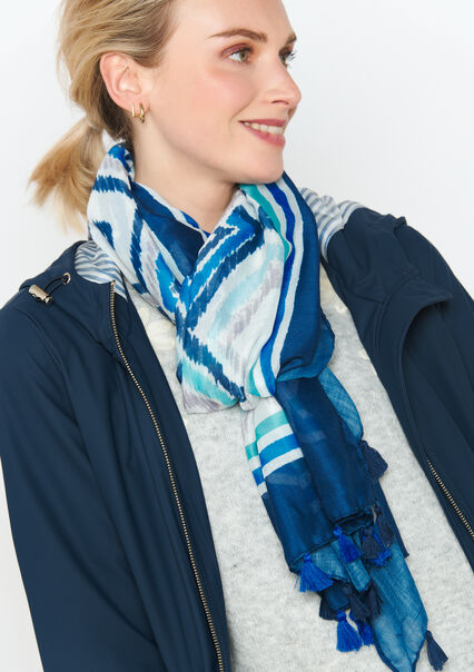 Printed scarf - BLUE FAIENCE - 1093822
