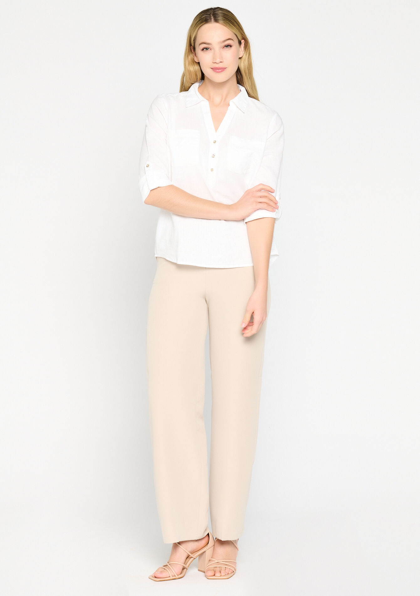 Linnen blouse, Linnen blouse - OPTICAL WHITE - 05702213_1019