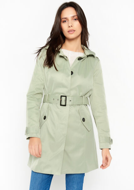 Short trench coat - KHAKI FADED - 23000557_4326