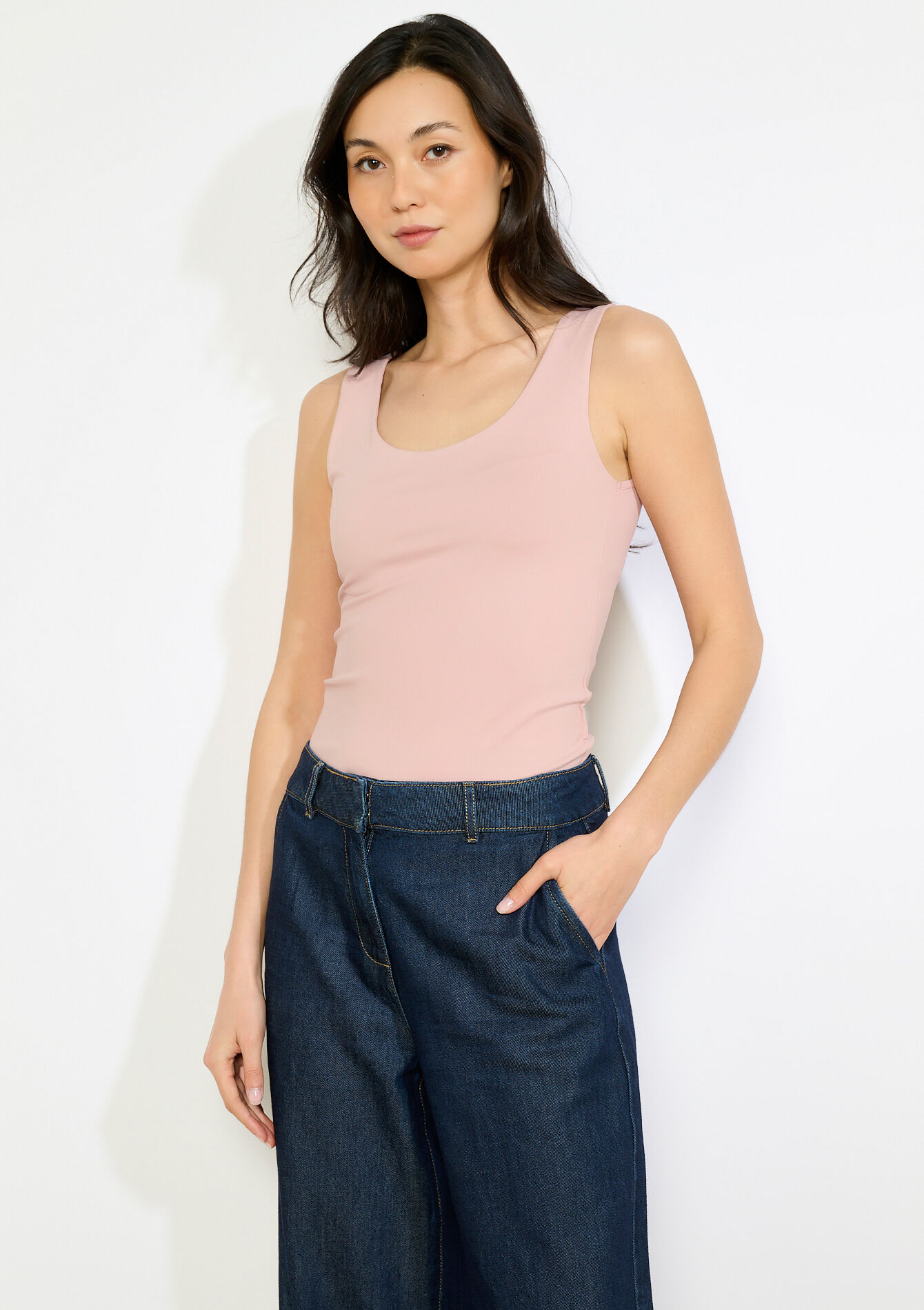 Fitted round neck tank, Fitted round neck tank - NUDE LOTUS - 02200530_4118