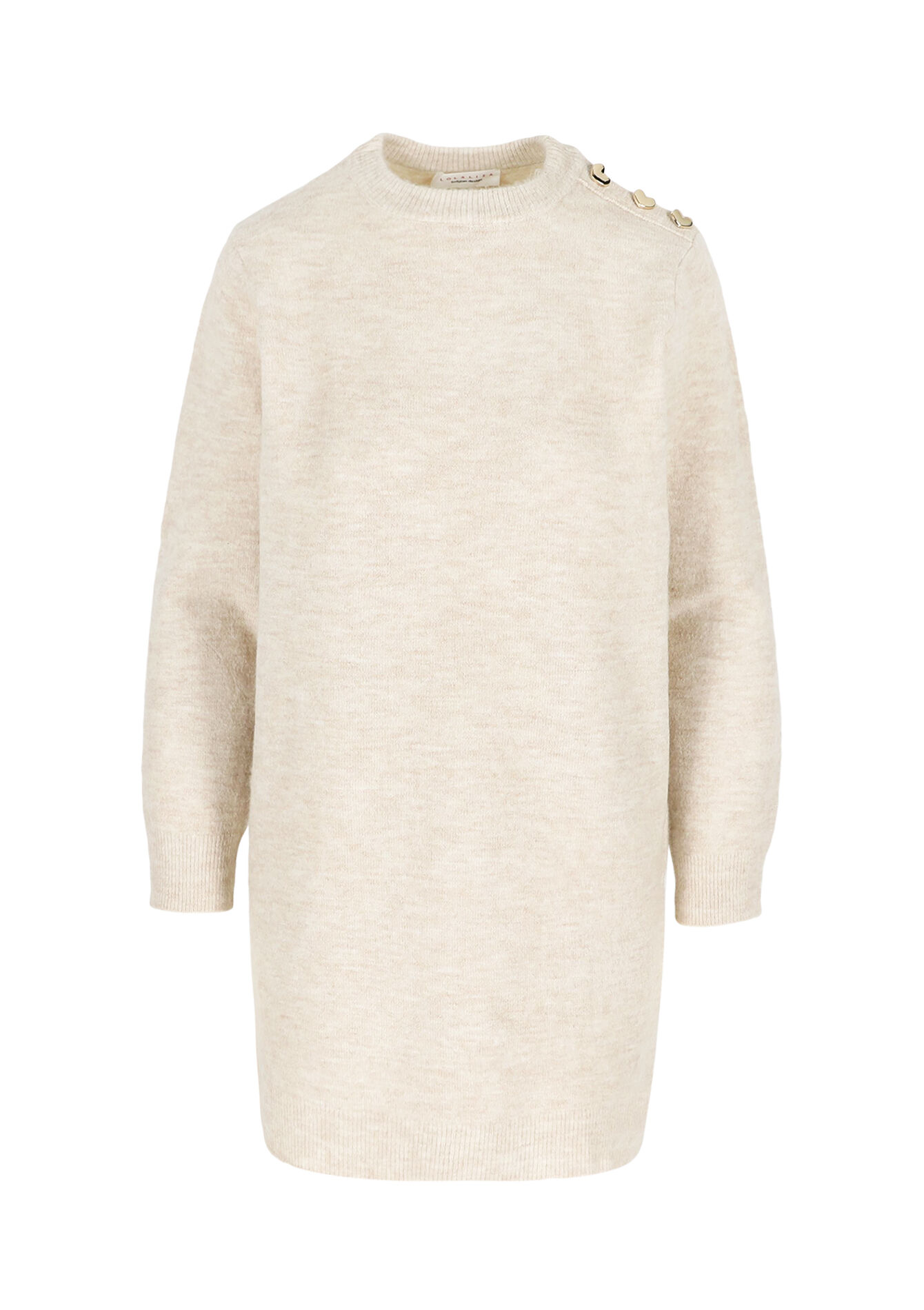 Robe pull à boutons coeur, Robe pull à boutons coeur - LT BEIGE - 08104033_2527