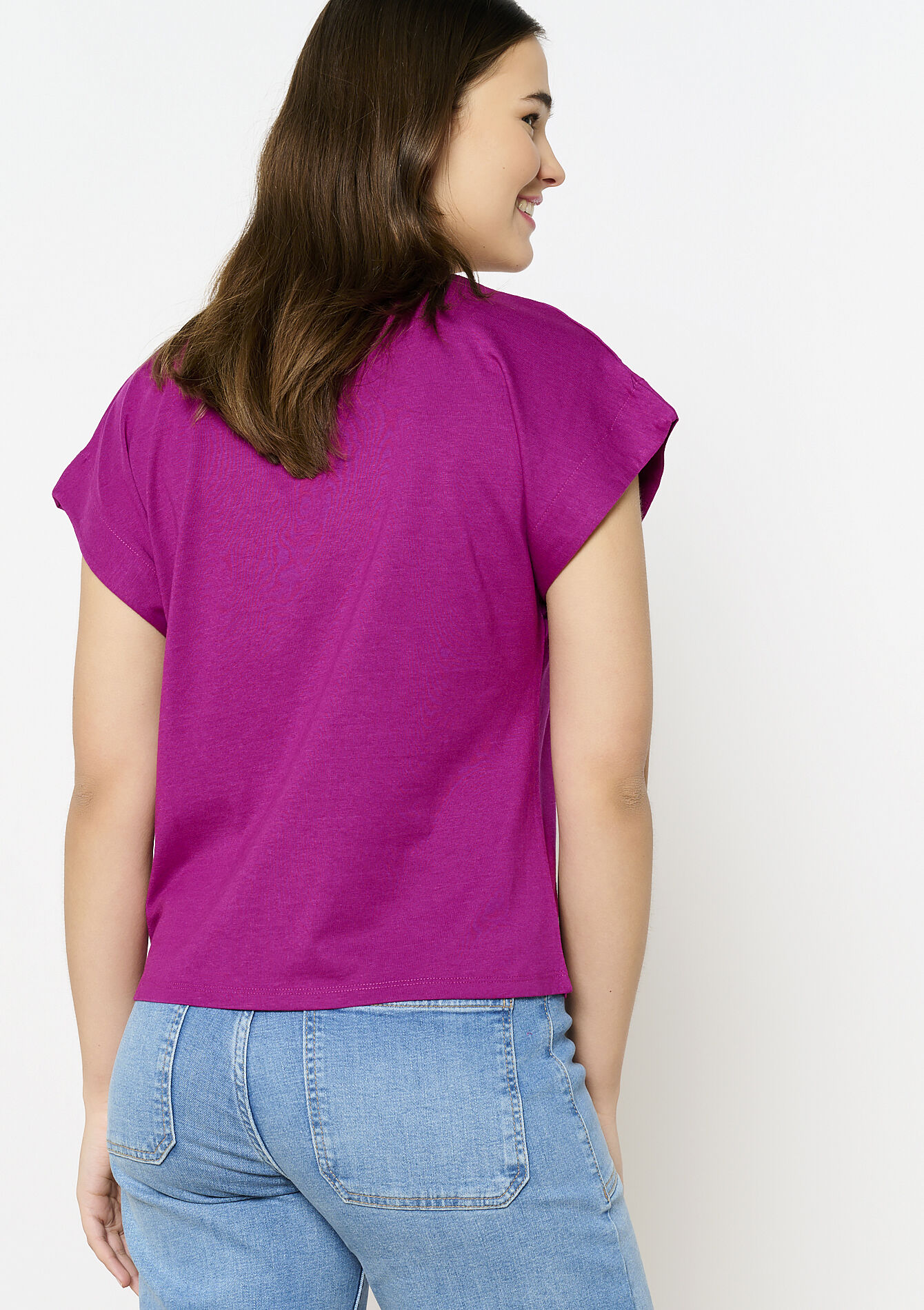 Basic katoenen T-shirt - VIOLINE - 02301672_2576