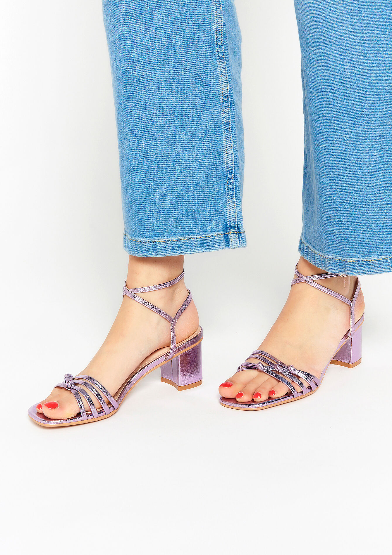 Sandals with heel - LILAC BRIGHT - 13000690_2578